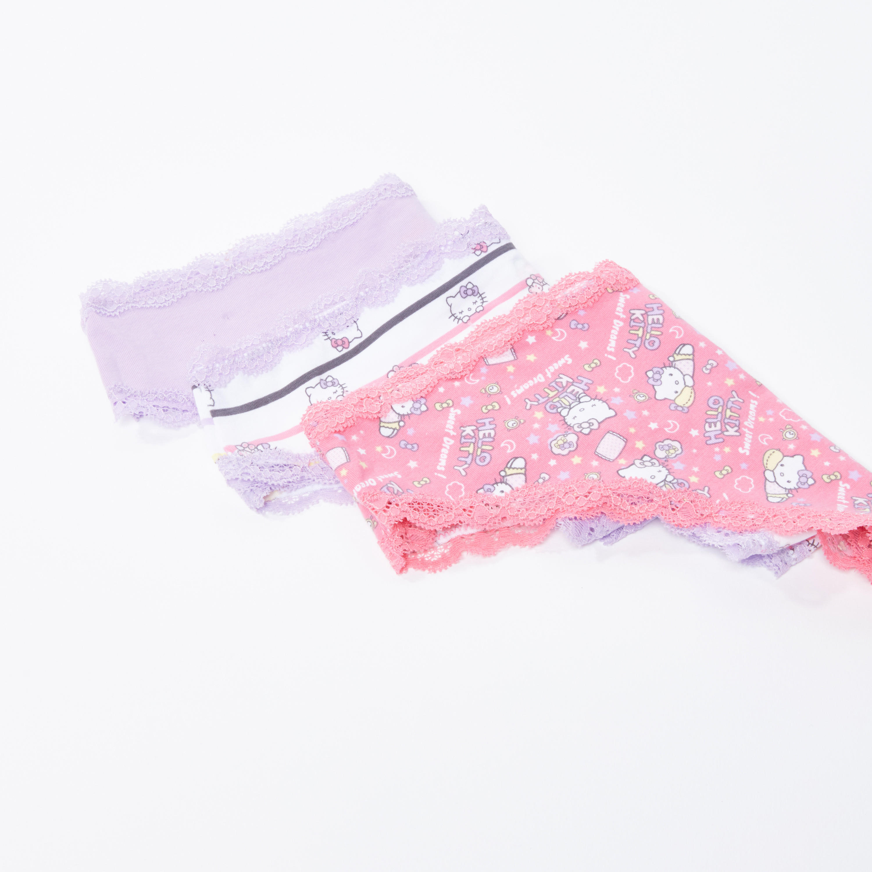 Hello Kitty Printed Hipster Briefs with Lace Detail - Set of 3-women-clothing-lingerie-panties-image-3