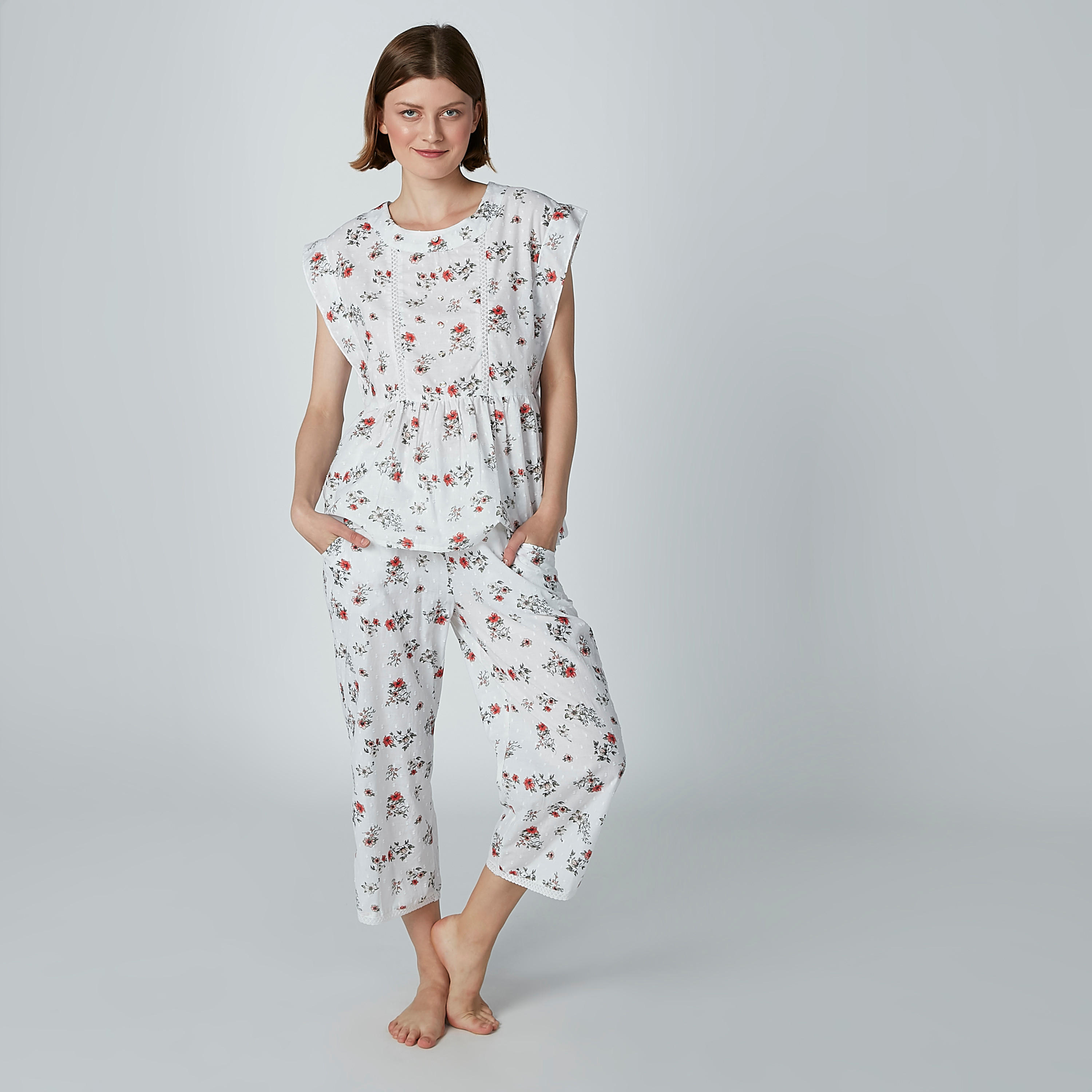 Printed Sleeveless Top with Pocket Detail Capris-women-clothing-nightwear-pyjamas-longsets-image-1