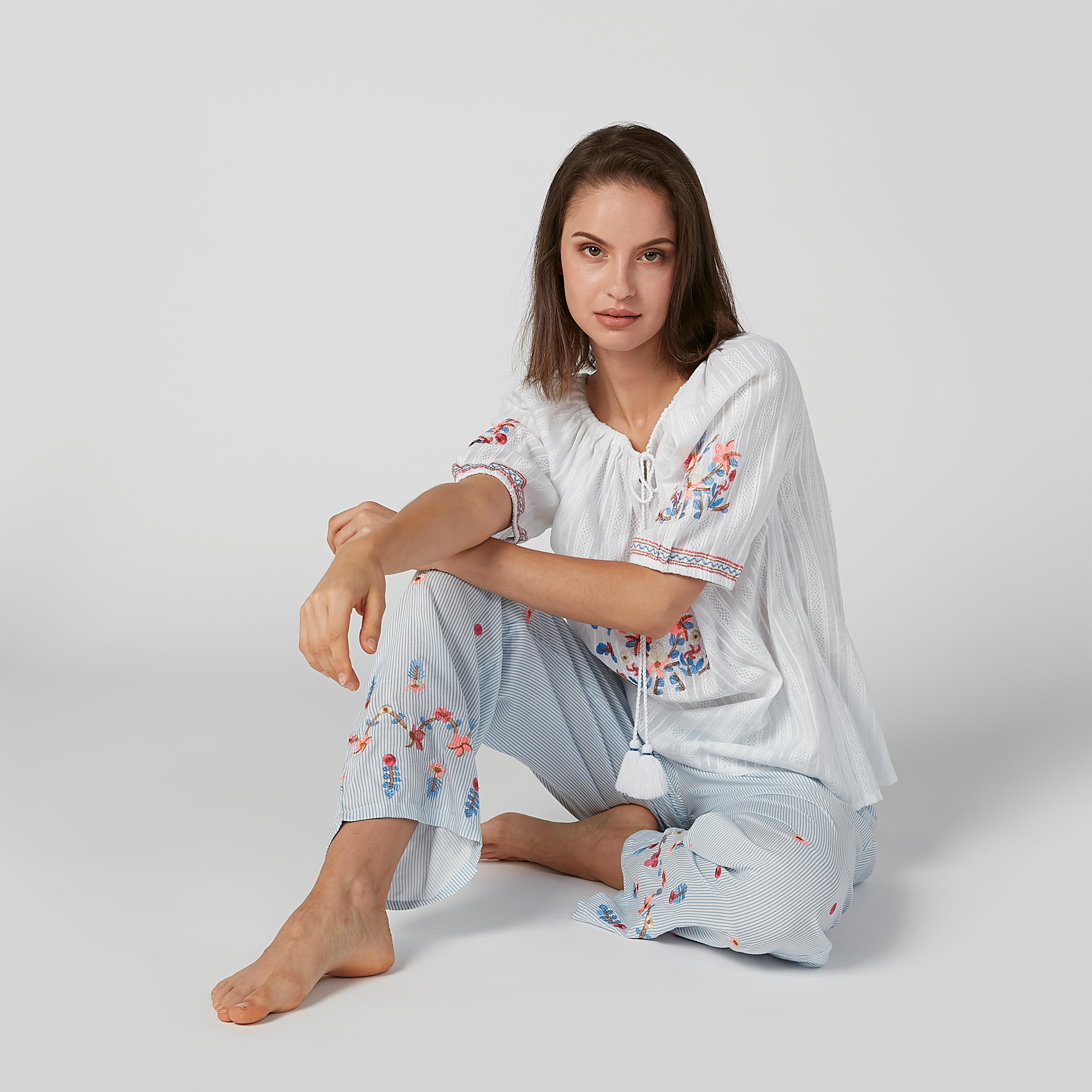 Embroidered Top and Full Length Pyjama Set-women-clothing-nightwear-pyjamas-longsets-image-3