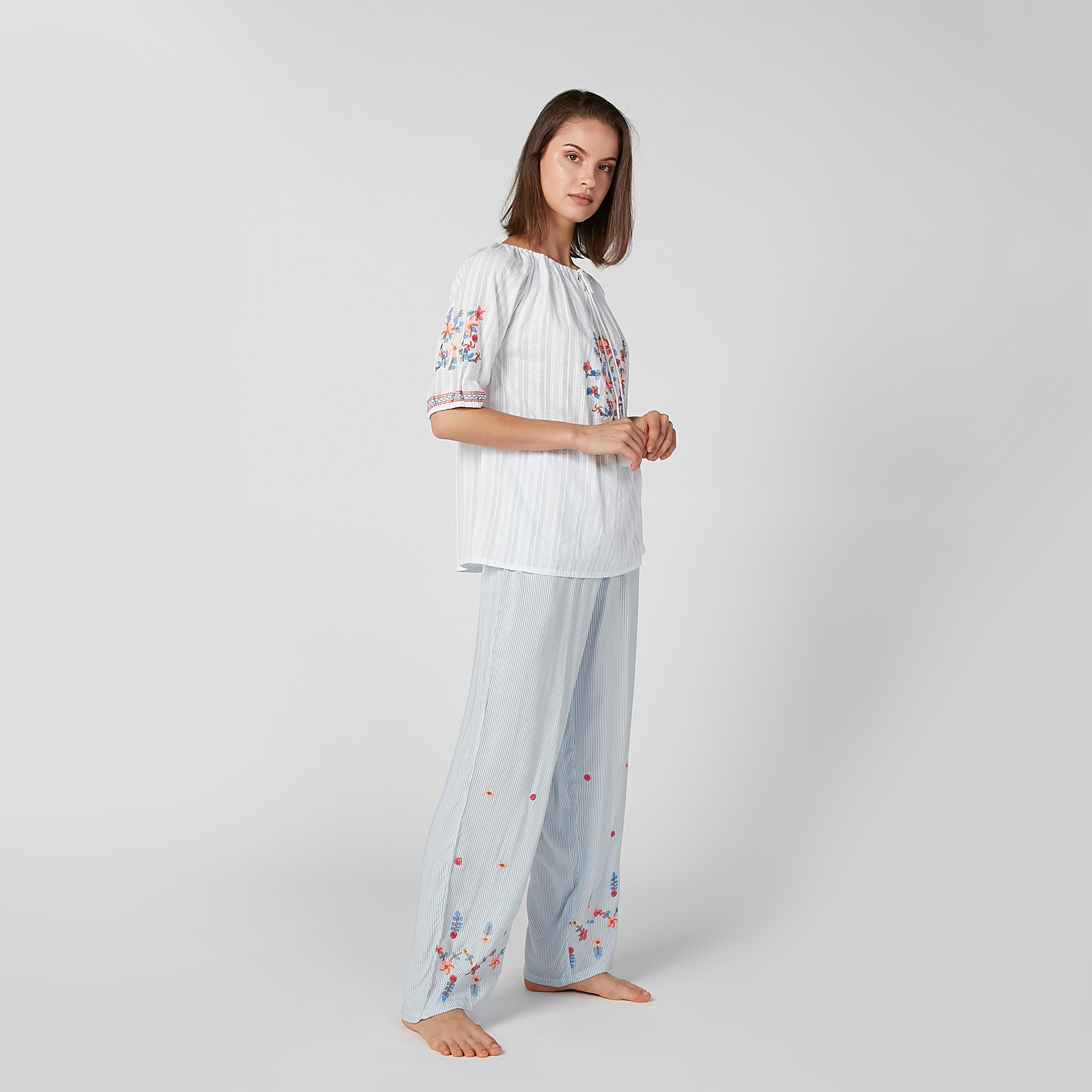Embroidered Top and Full Length Pyjama Set-women-clothing-nightwear-pyjamas-longsets-image-5