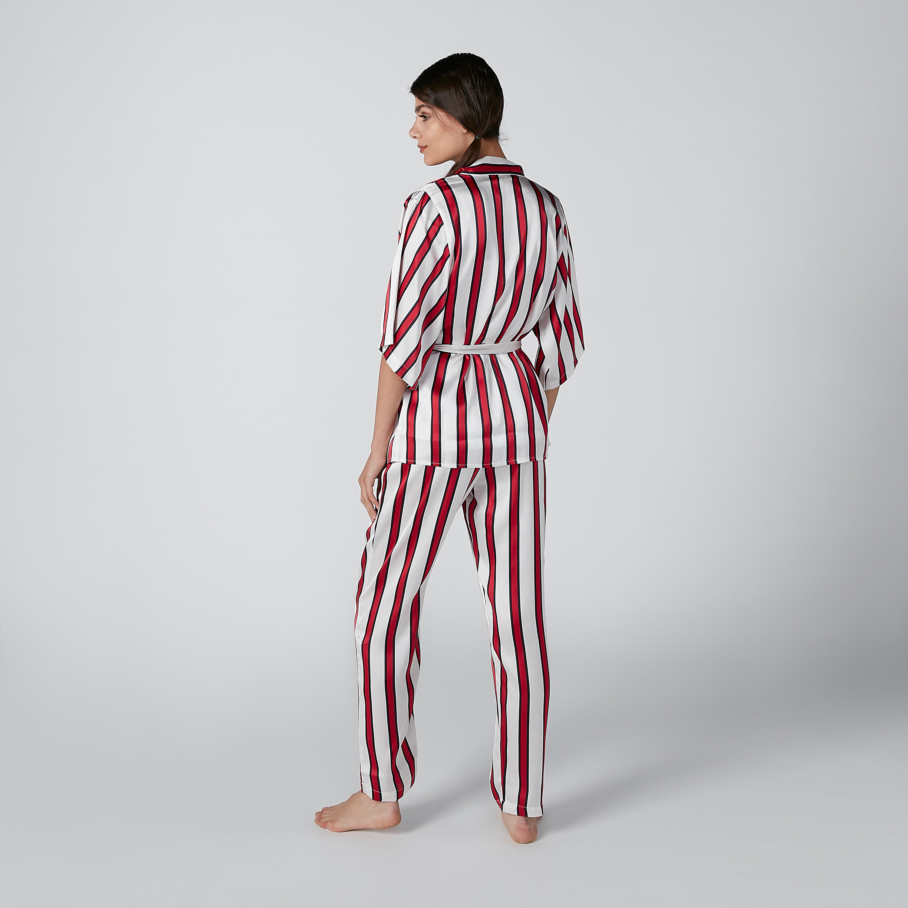 طقم ملابس نوم مقلّم 3 قطع-women-clothing-nightwear-pyjamas-longsets-image-2