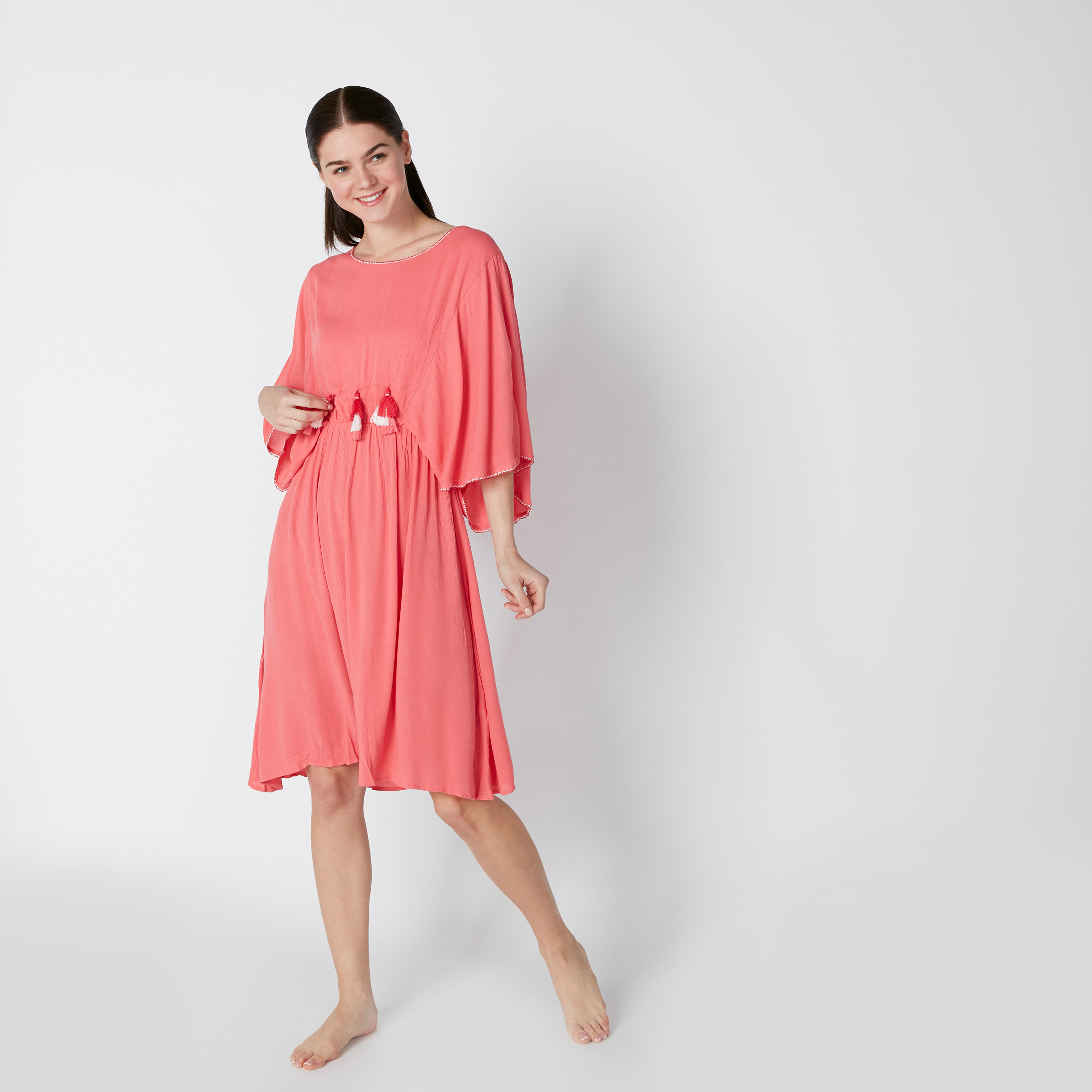 قميص نوم بأكمام واسعة وشرّابات-women-clothing-nightwear-nighties-image-1
