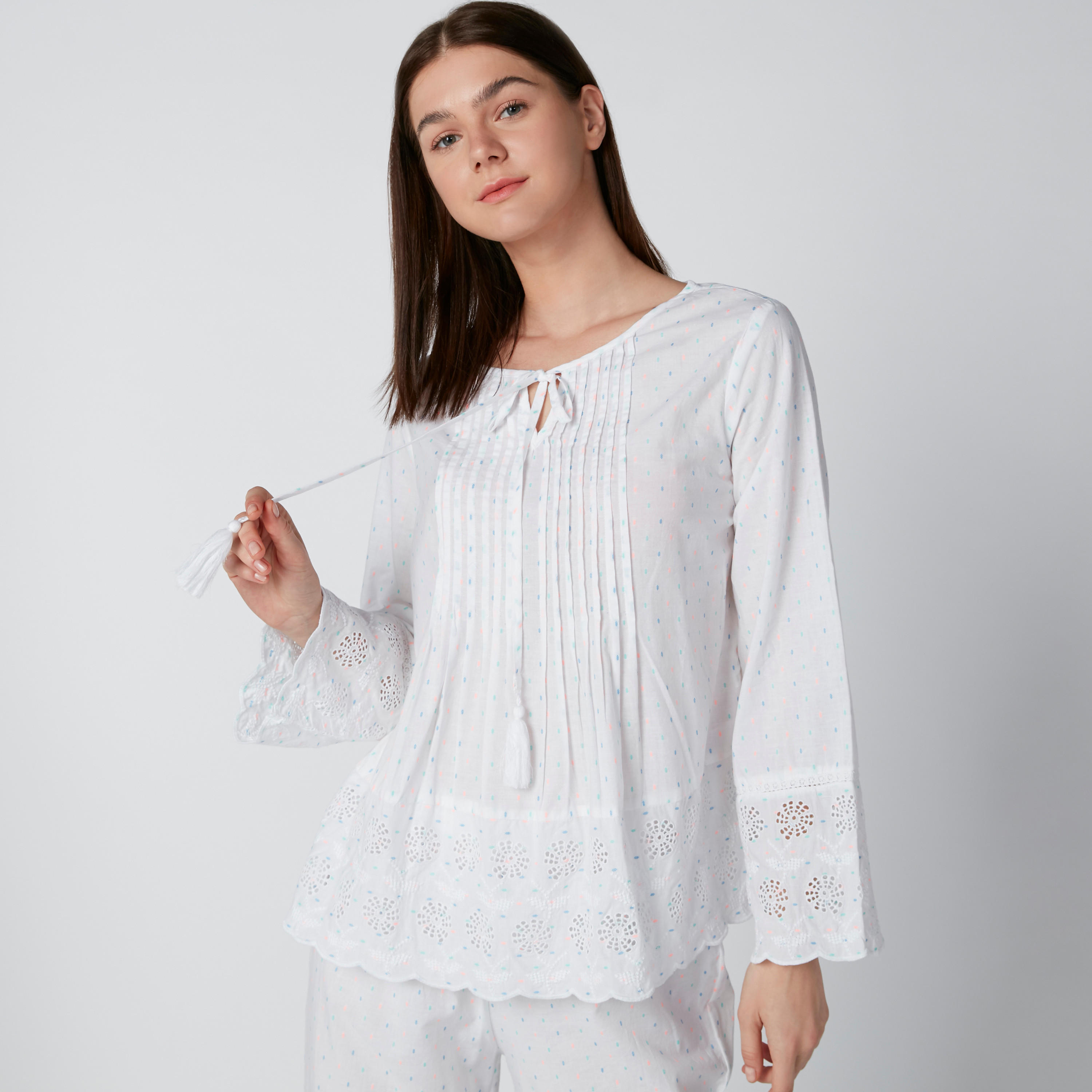 طقم بنطال بيجاما وبلوزة بأكمام طويلة وطبعات-women-clothing-nightwear-pyjamas-longsets-image-4