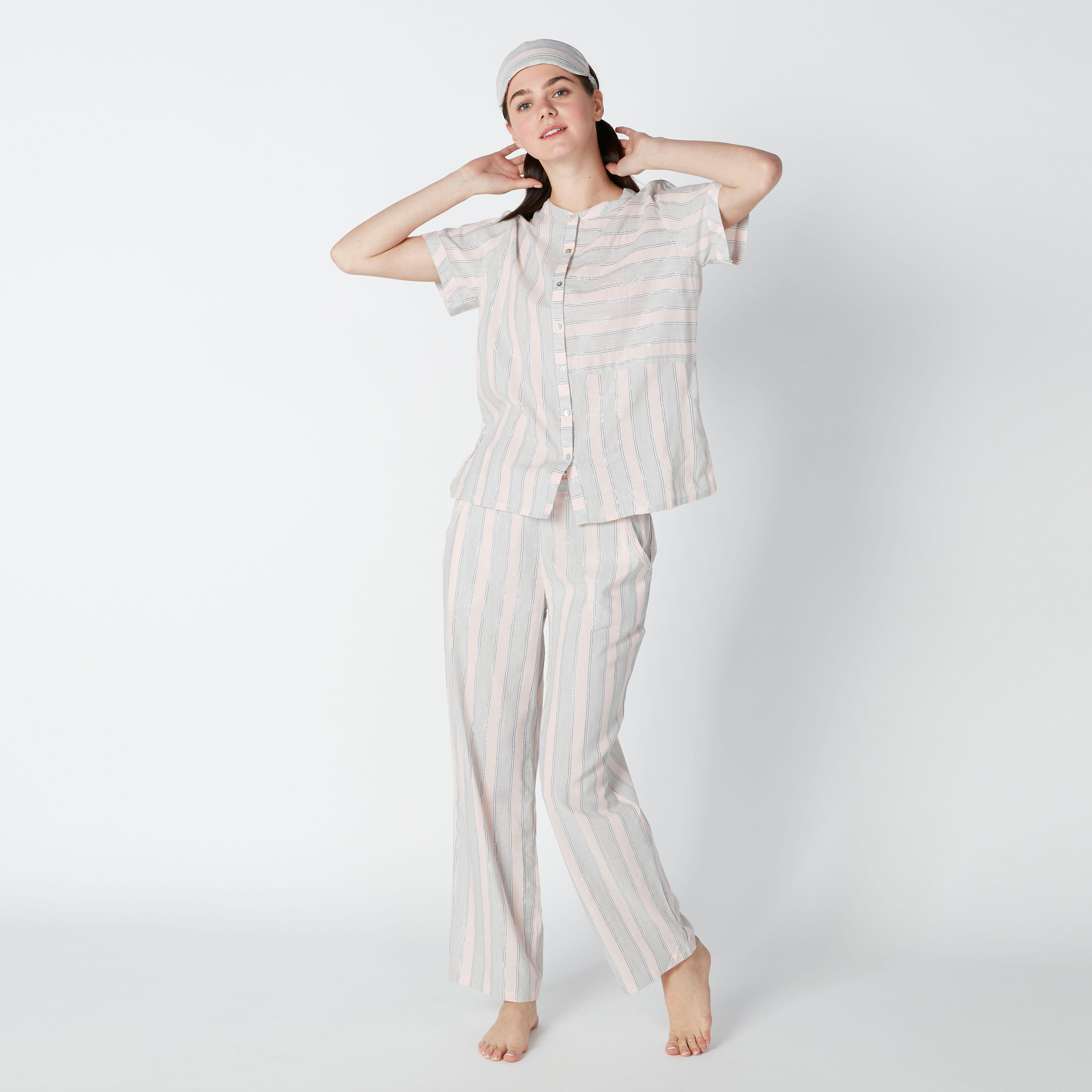 Striped 3-Piece Nightwear Set-women-clothing-nightwear-pyjamas-longsets-image-3