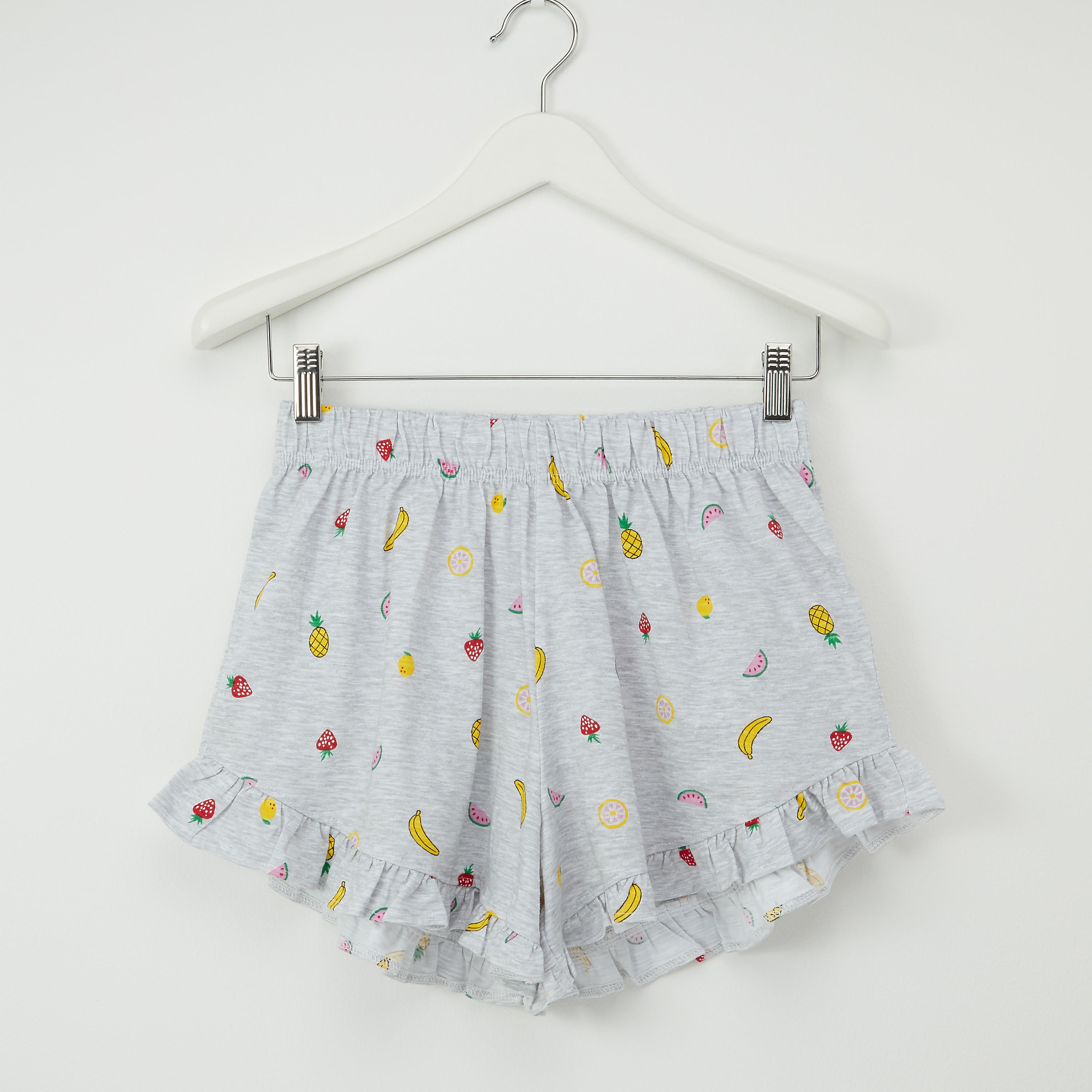 شورت بحوّاف كشكش وطبعات - طقم من قطعتين-women-clothing-nightwear-pyjamas-bottoms-image-2