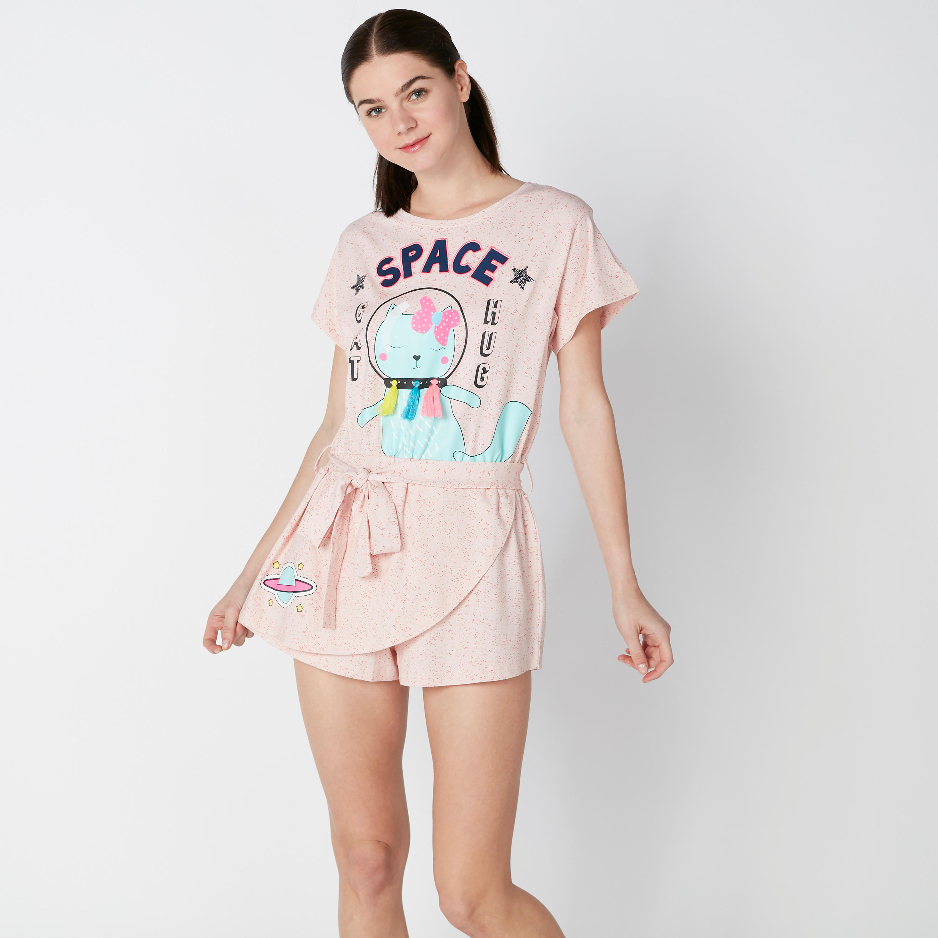 أفرول مستدام برباط وطبعات -women-clothing-nightwear-nighties-image-4