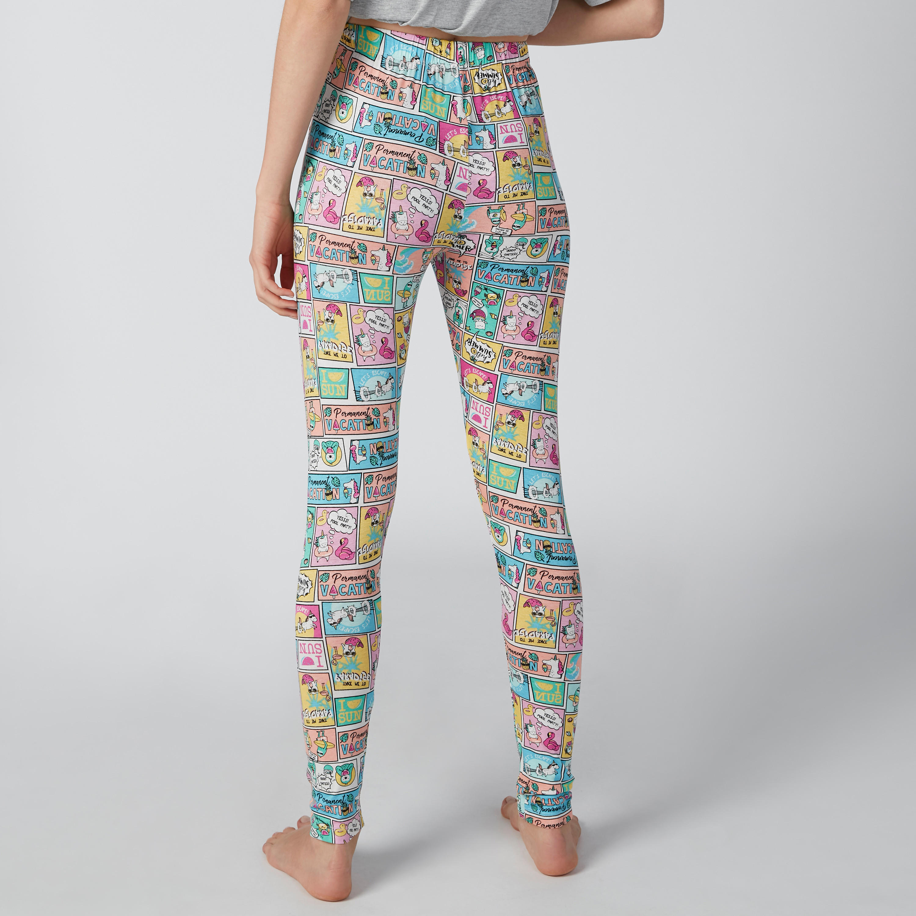 طقم بنطال بيجاما وتيشيرت برباط وطبعات-women-clothing-nightwear-pyjamas-longsets-image-4