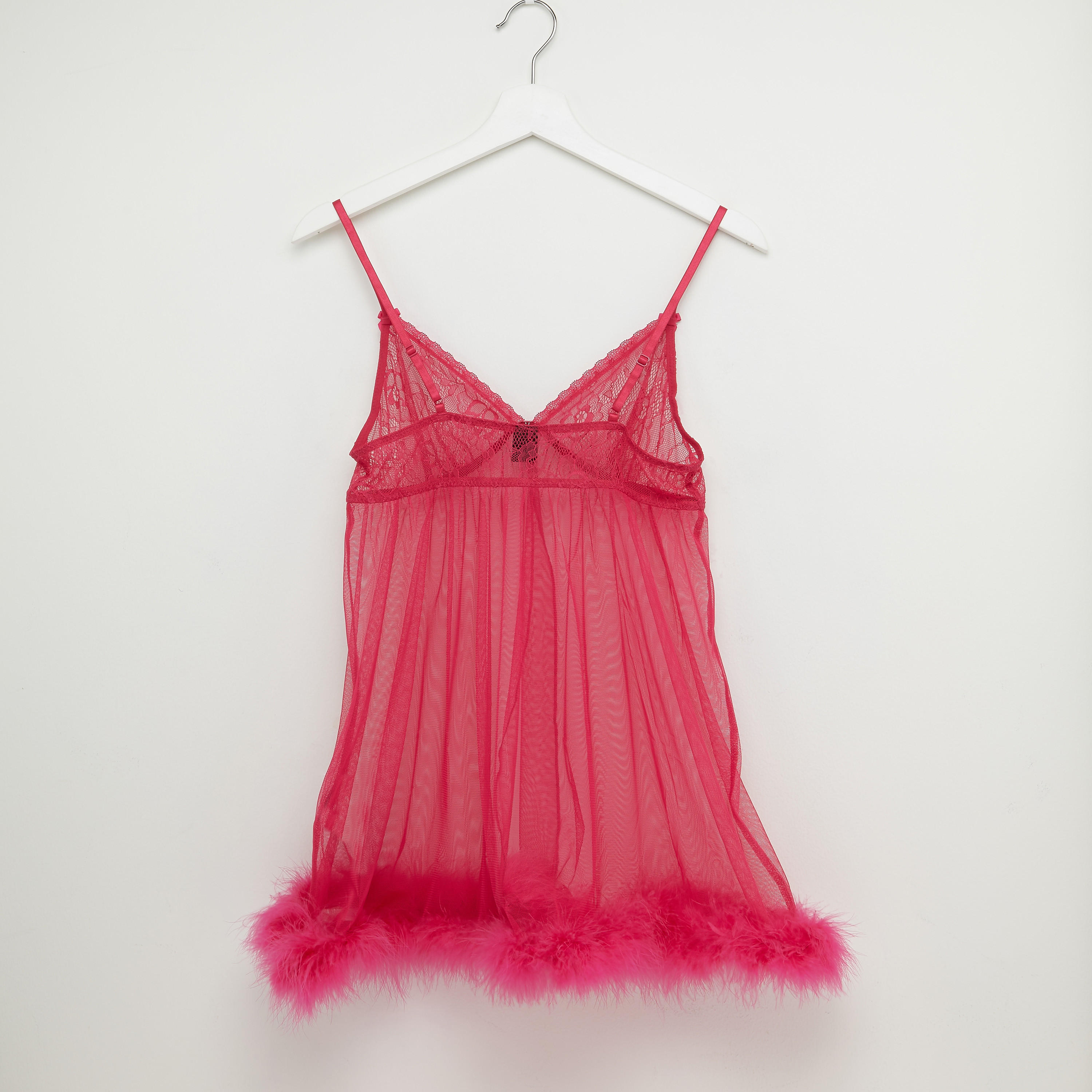 قميص نوم بياقة V مع ثونج-women-clothing-nightwear-nighties-image-3