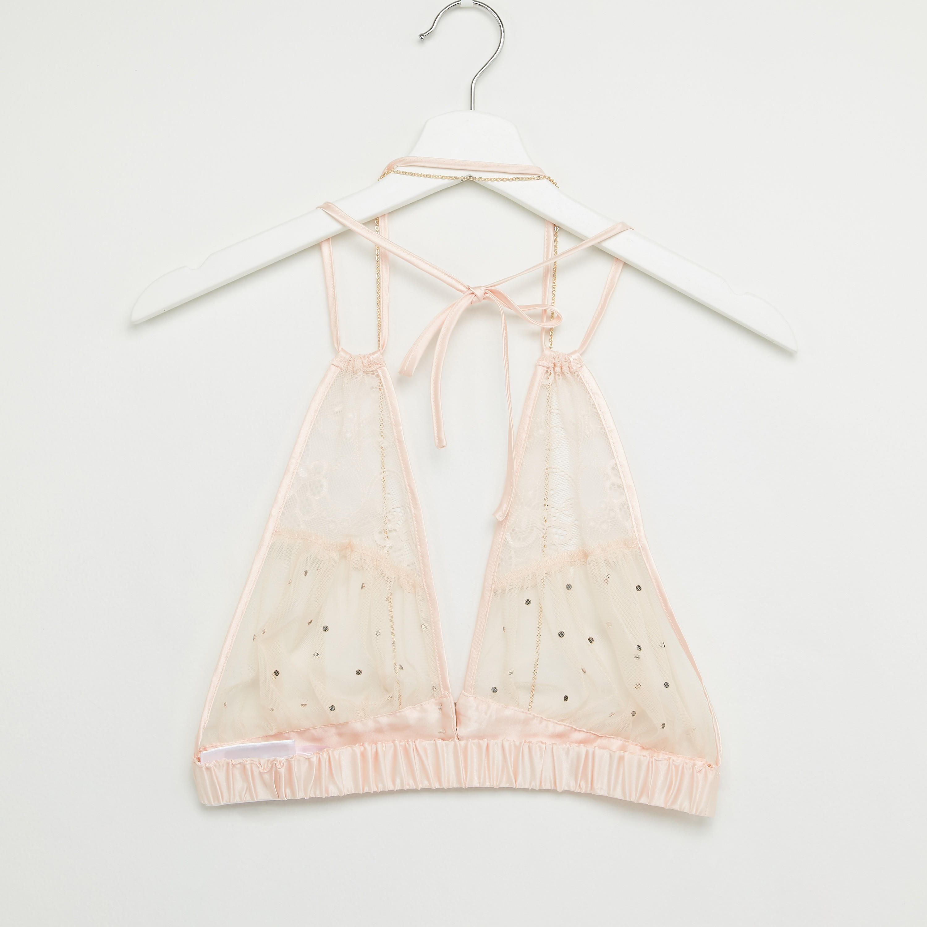 طقم تنورة مطّاطية وصدريّة مزيّنة بياقة هالتر-women-clothing-nightwear-pyjamas-longsets-image-3