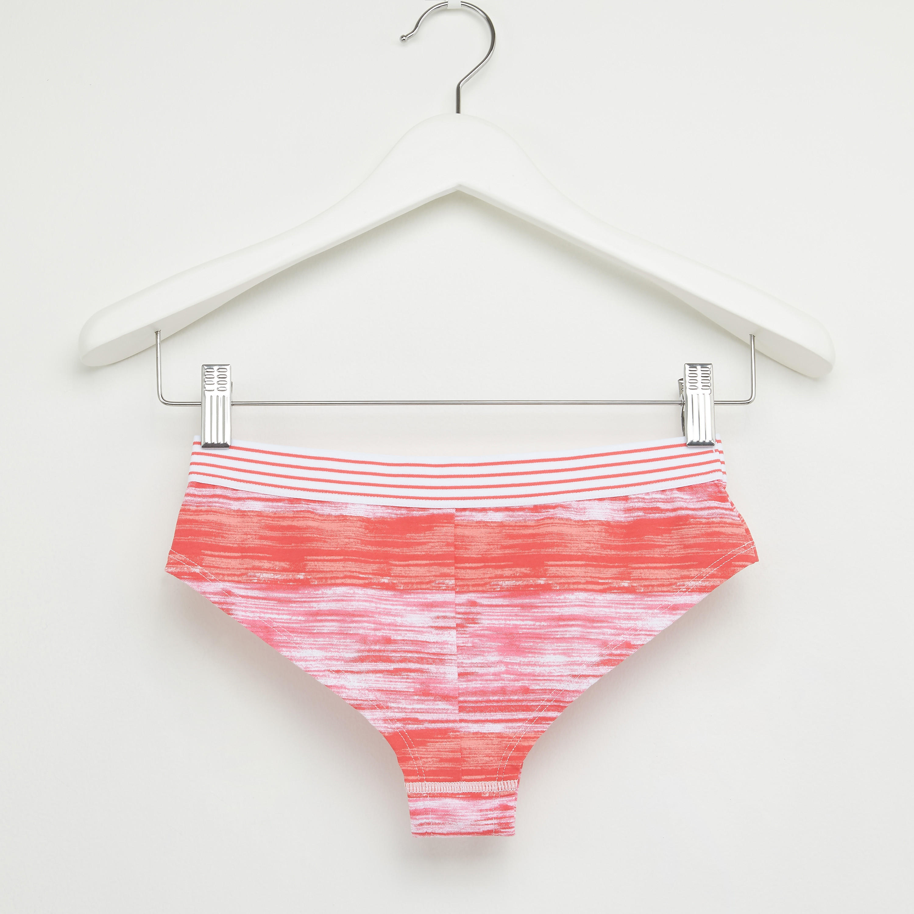 Printed Bikini Briefs with Striped Elasticised Waistband-women-clothing-lingerie-panties-image-2
