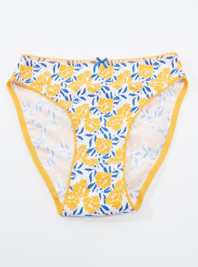 سراويل داخلية كلاسيكية متنوعة بخصر مطّاطي - طقم من 5 قطع-women-clothing-lingerie-panties-image-2