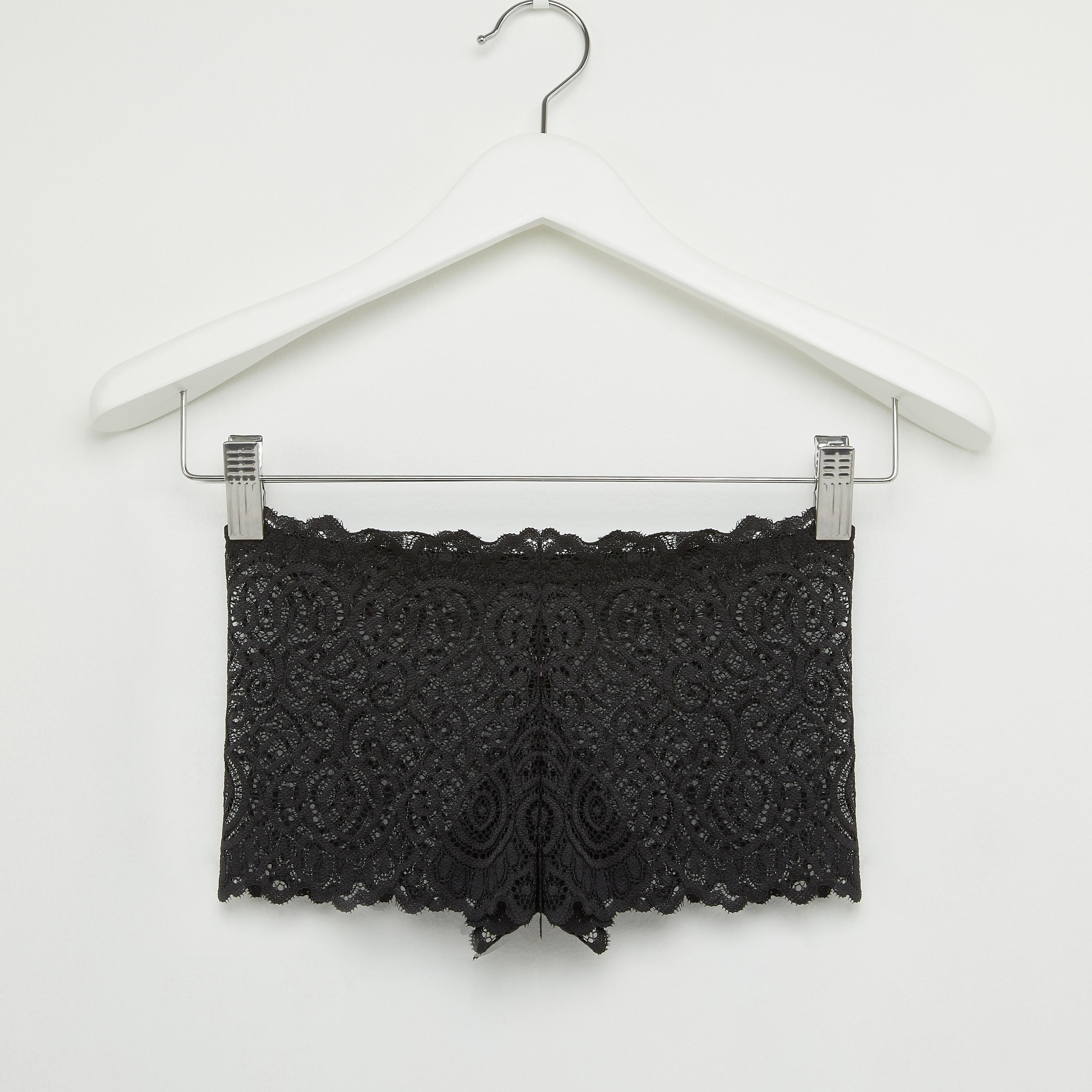 سراويل داخلية بوي شورت بخصر مطّاطي وتفاصيل دانتيل-women-clothing-lingerie-panties-image-2