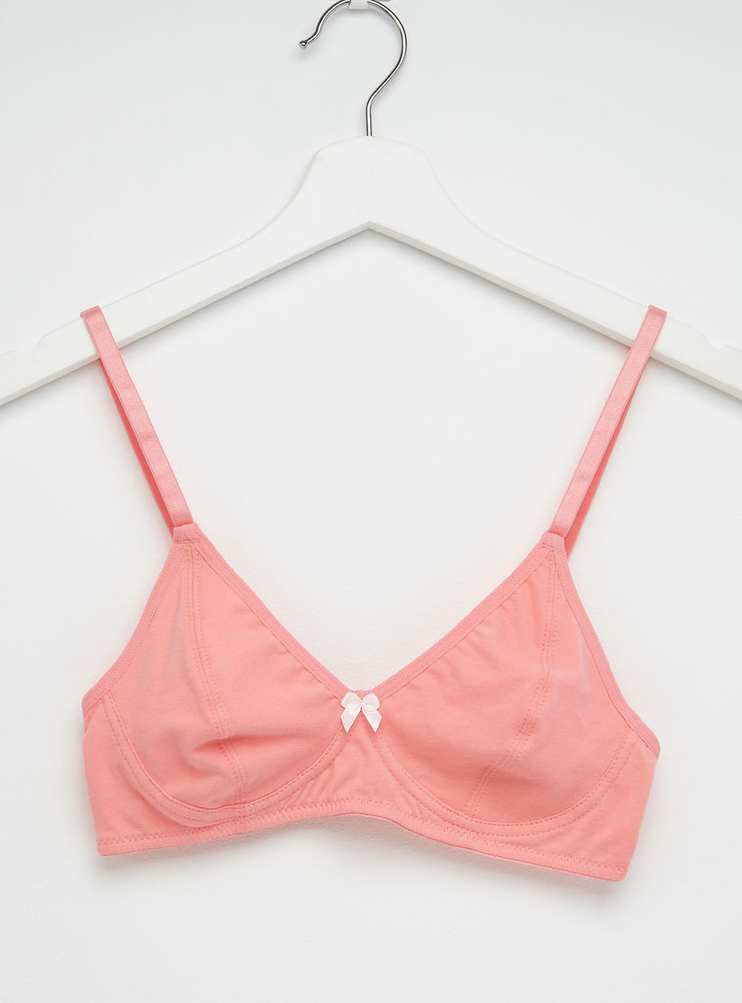 صدريّة بمشبك إغلاق ناعم وفيونكة - طقم من قطعتين-women-clothing-lingerie-bras-image-2