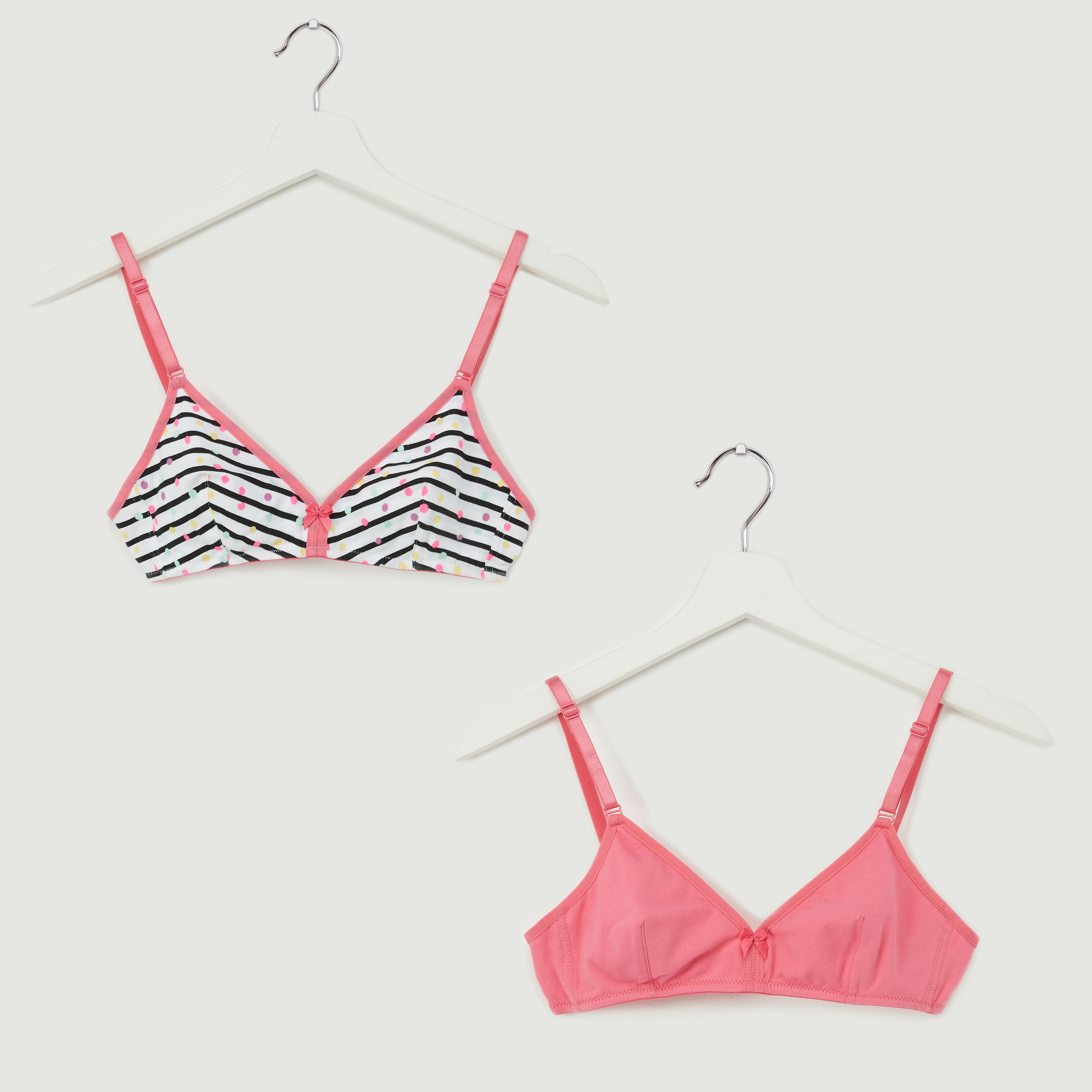 صدريّة تيشيرت متنوعة بمشبك إغلاق ناعم - طقم من قطعتين-women-clothing-lingerie-bras-image-1