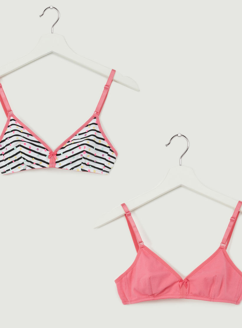 صدريّة تيشيرت متنوعة بمشبك إغلاق ناعم - طقم من قطعتين-women-clothing-lingerie-bras-image-1