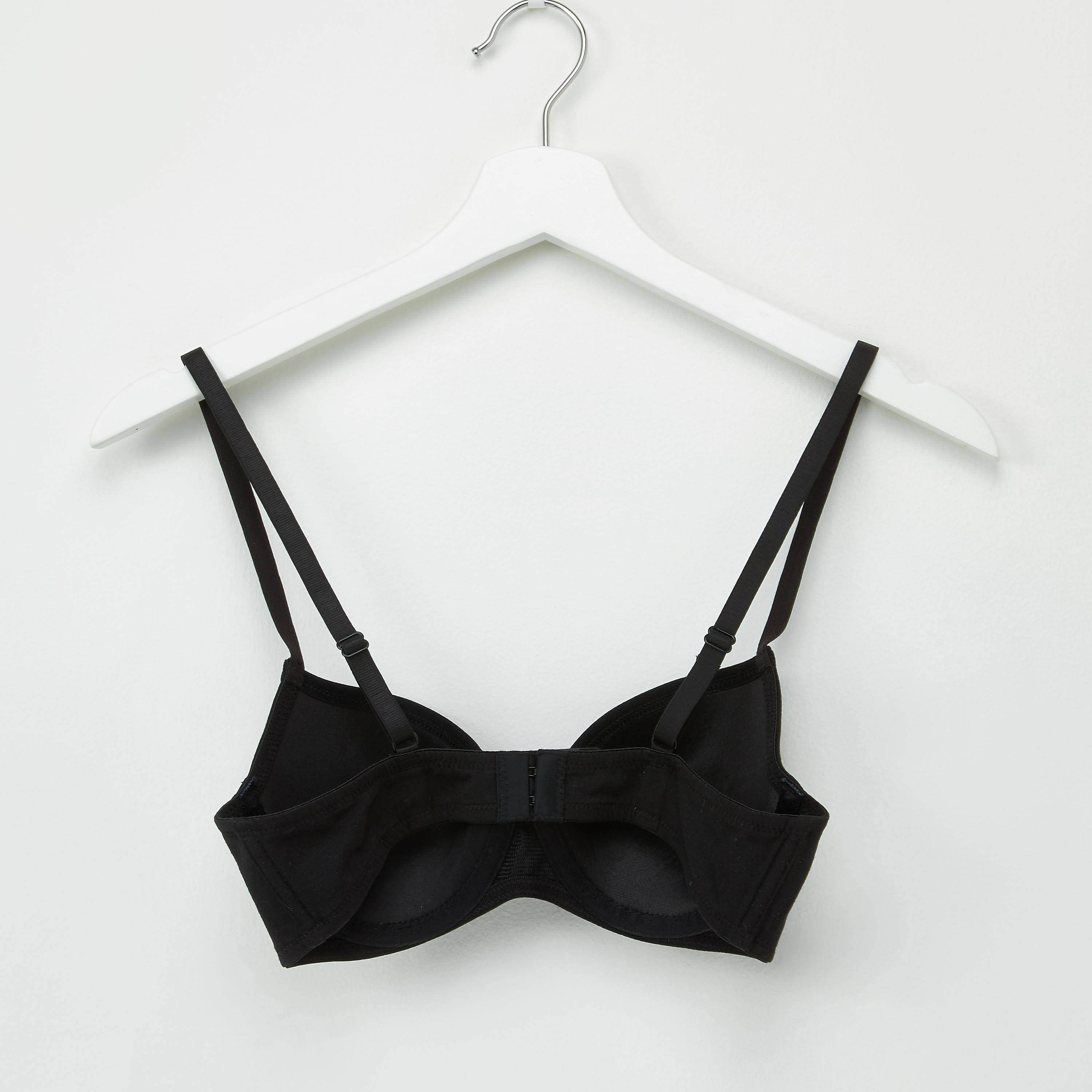 Padded Plunge Bra with Hook and Eye Closure and Bow Detail-women-clothing-lingerie-bras-image-2