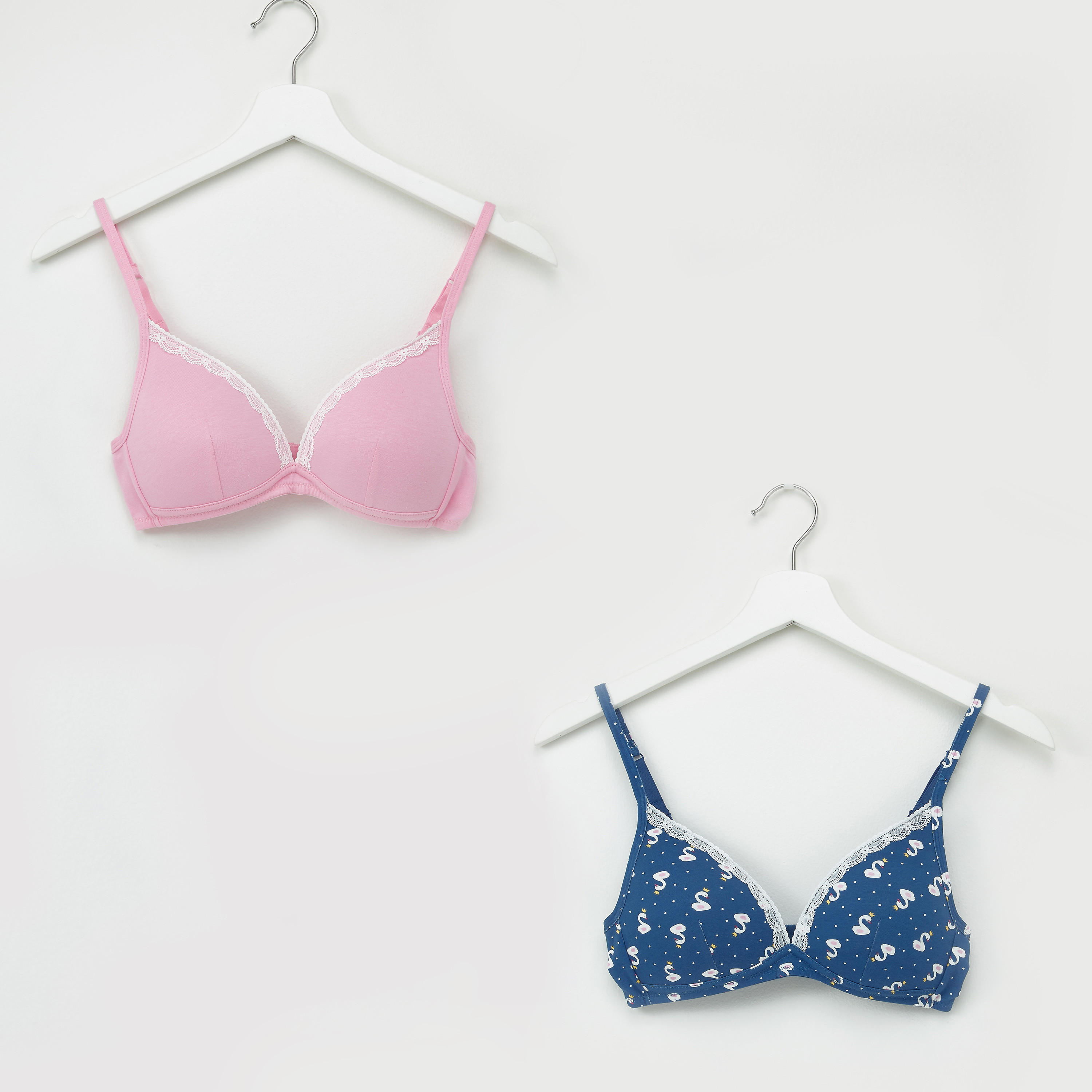 Lace Detail Bra with Hook and Eye Closure - Set of 2-women-clothing-lingerie-bras-image-1