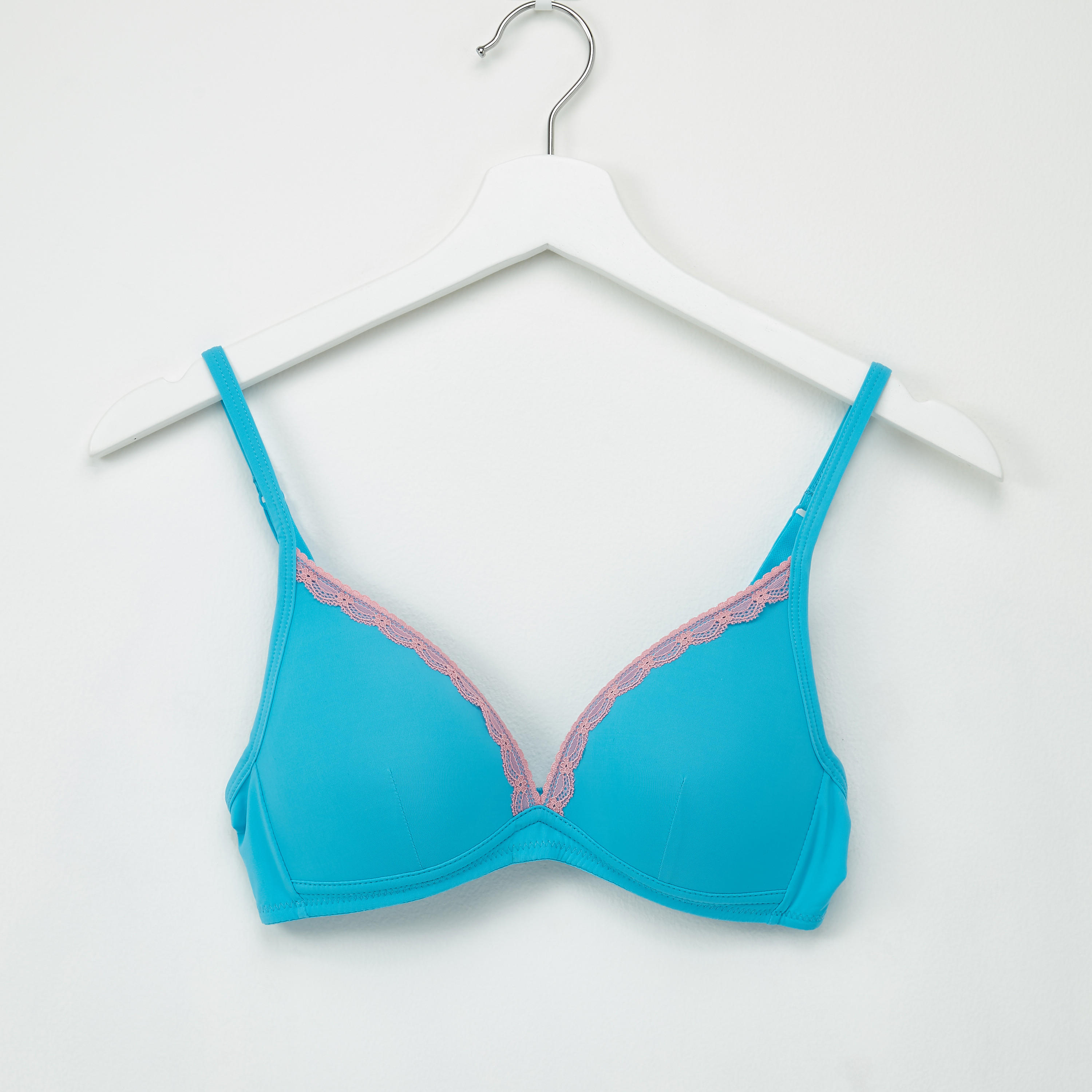 صدريّة تيشيرت ببطانة خفيفة وتفاصيل دانتيل - طقم من قطعتين-women-clothing-lingerie-bras-image-2
