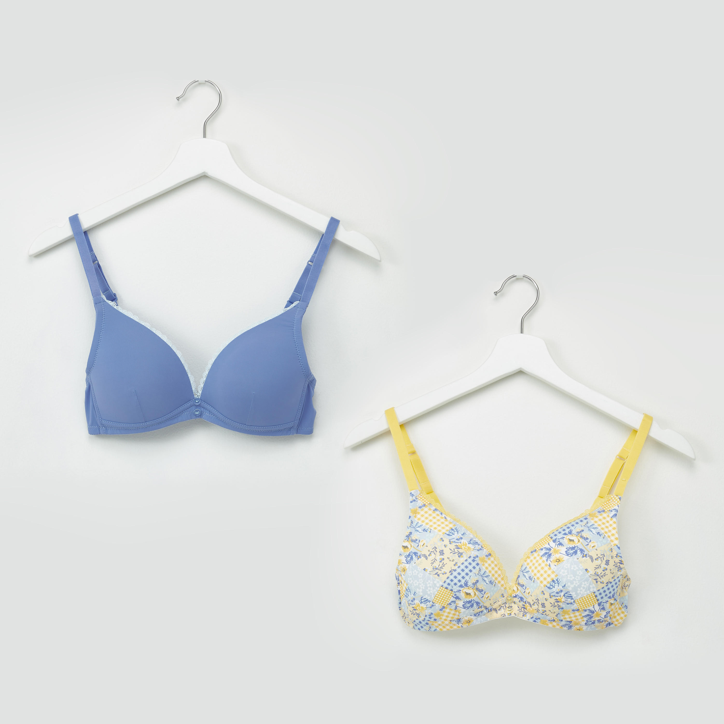 Lightly Padded T-Shirt Bra with Lace Detail - Set of 2-women-clothing-lingerie-bras-image-1