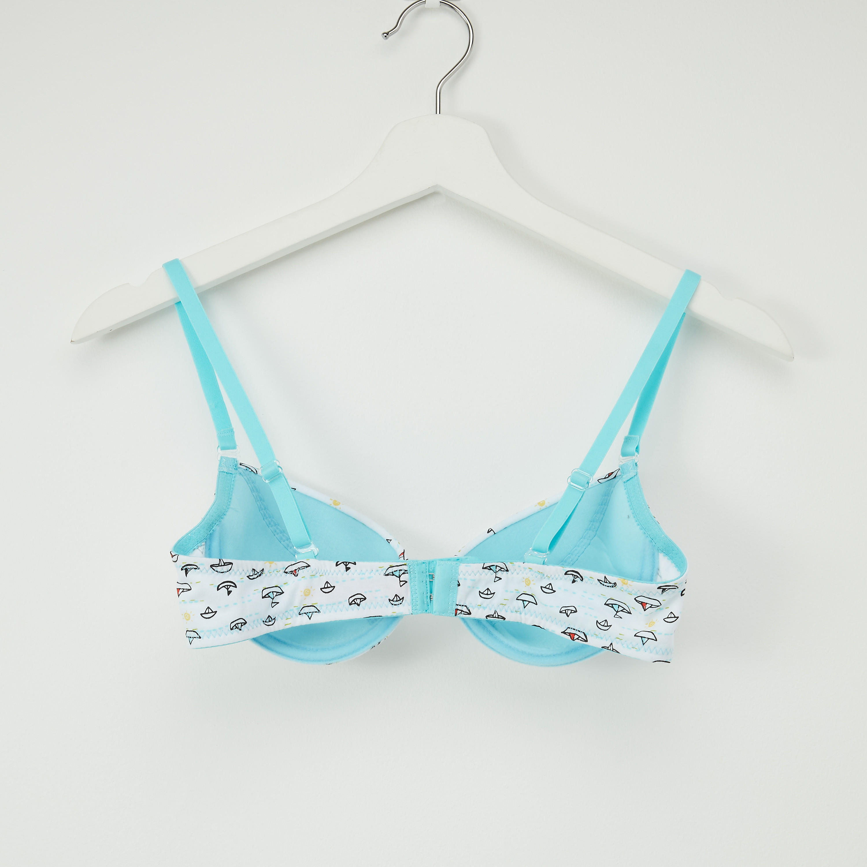 صدريّة تيشيرت مبطّنة بحمّالات قابلة للتعديل وطبعات - طقم من قطعتين-women-clothing-lingerie-bras-image-3