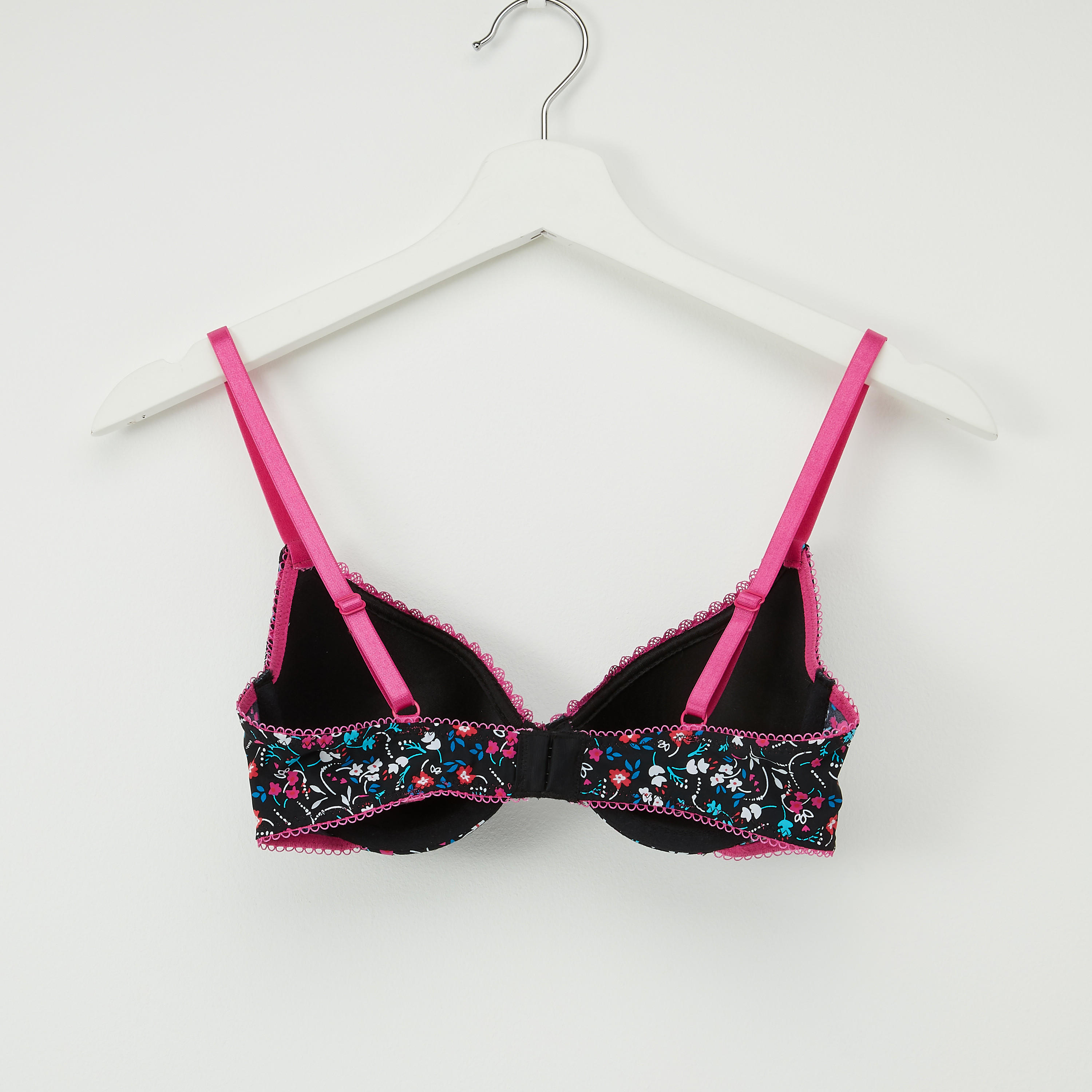 صدريّة تيشيرت ببطانة خفيفة وحمّالات قابلة للتعديل وطبعات زهرية-women-clothing-lingerie-bras-image-1