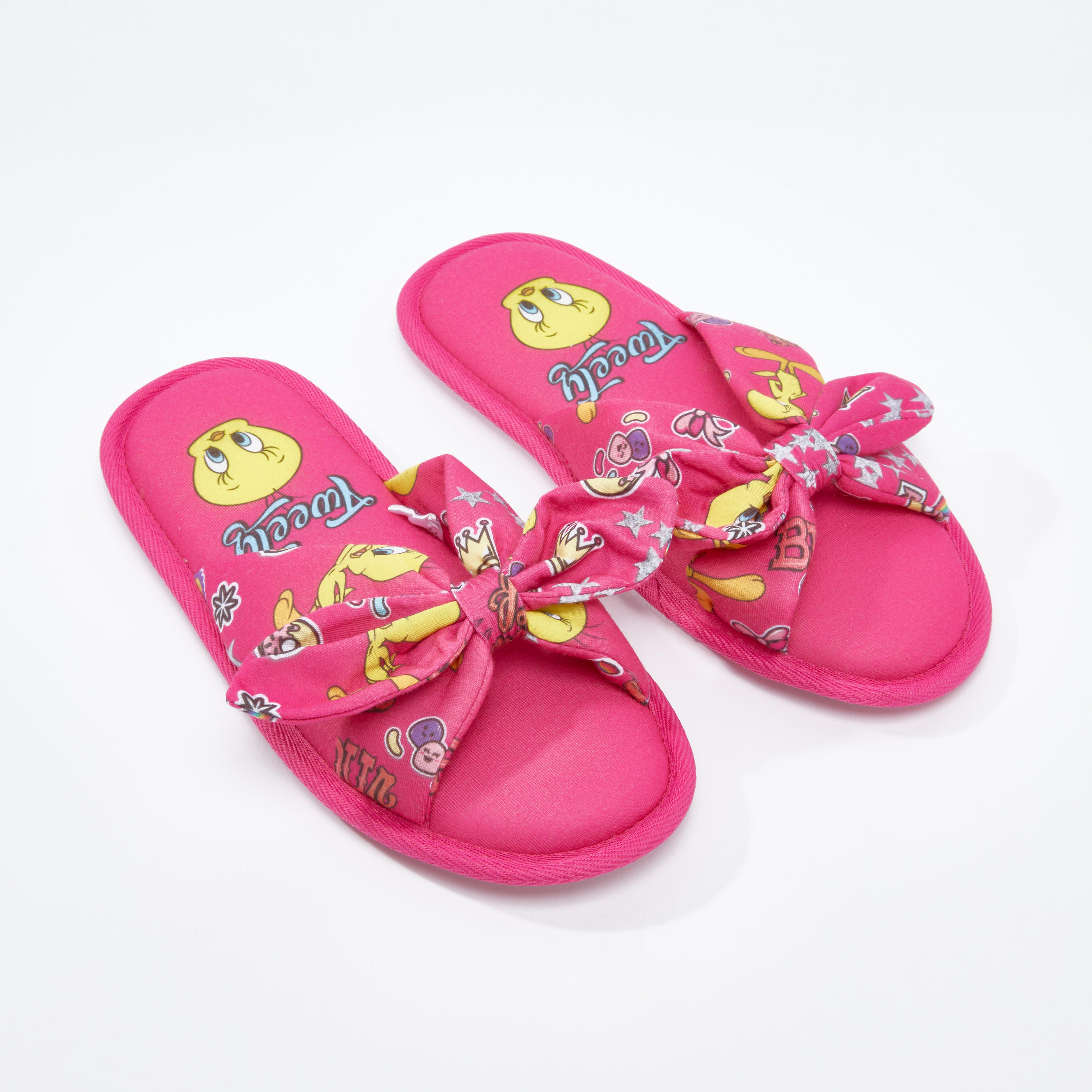 حذاء خفيف بفيونكة وطبعات تويتي-women-clothing-nightwear-bedroomslippers-image-1