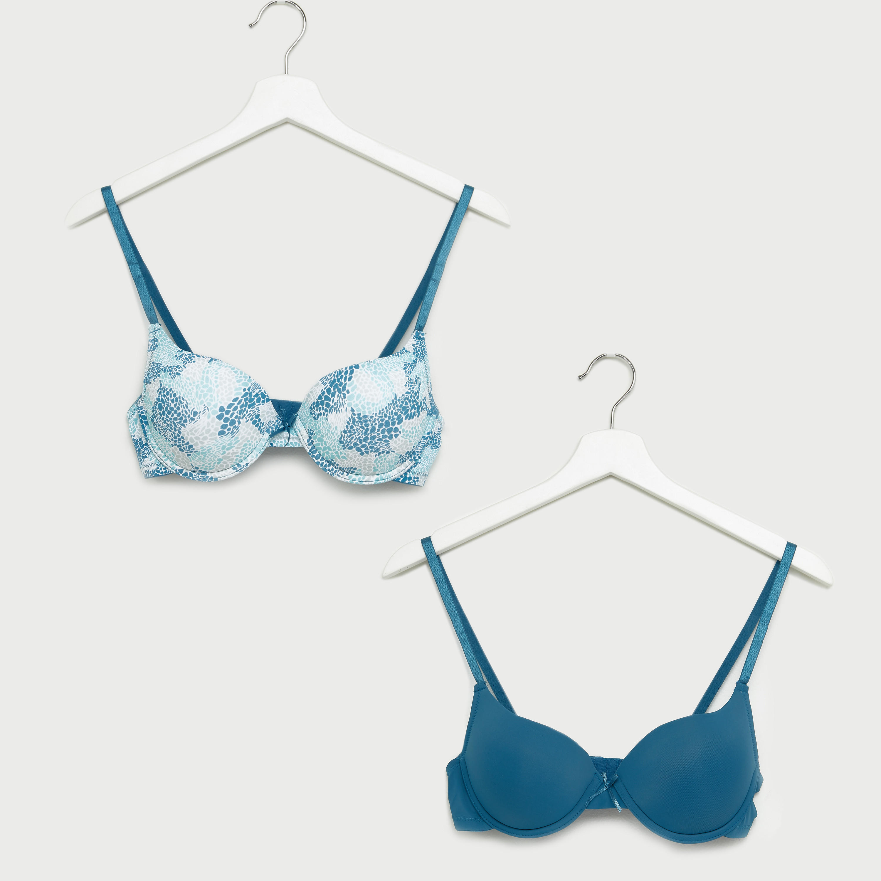 صدريّة تيشيرت مبطّنة بحمّالات قابلة للتعديل - طقم من قطعتين-women-clothing-lingerie-bras-image-1