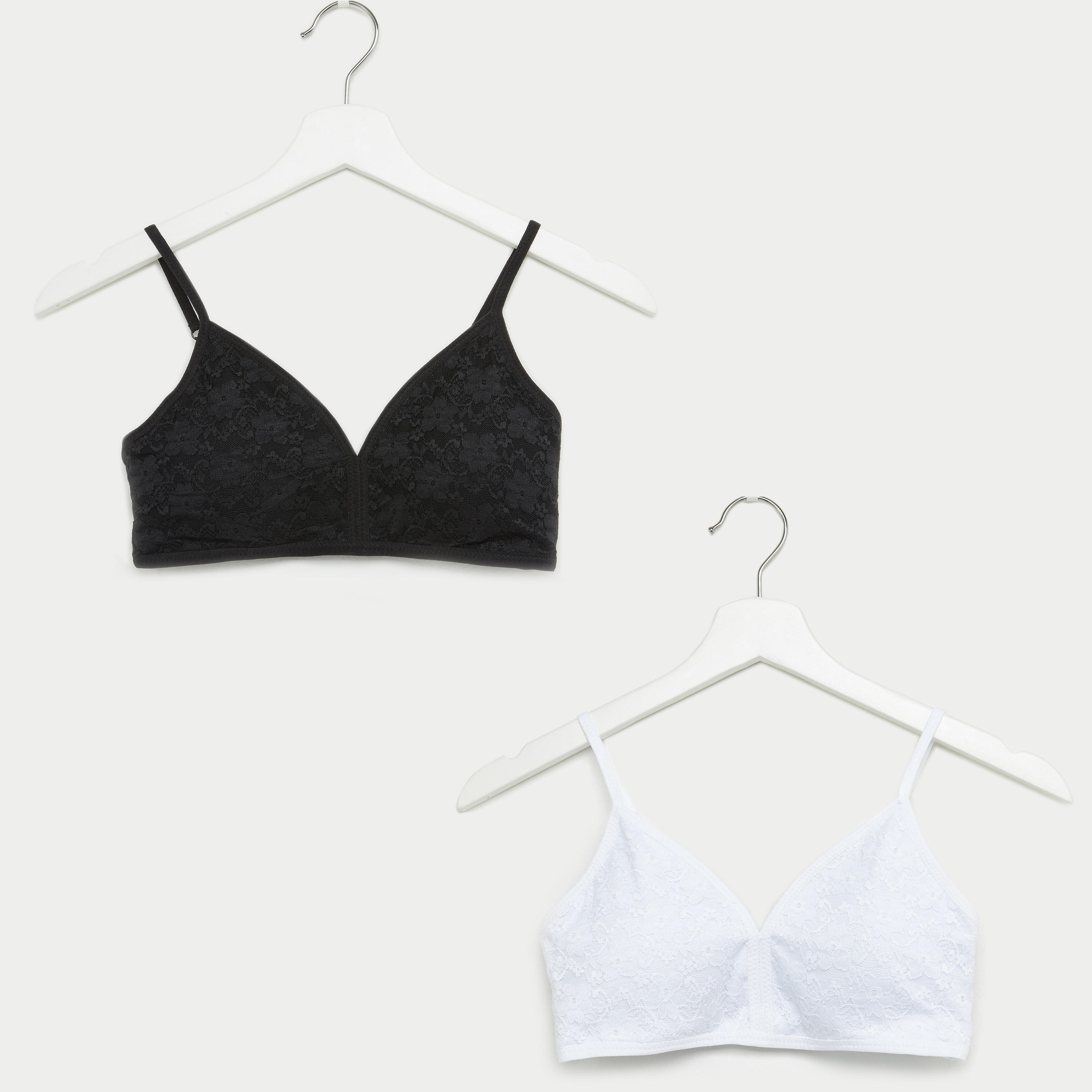 صدريّة بحمّالات قابلة للتعديل وتفاصيل دانتيل - طقم من قطعتين-women-clothing-lingerie-bras-image-1