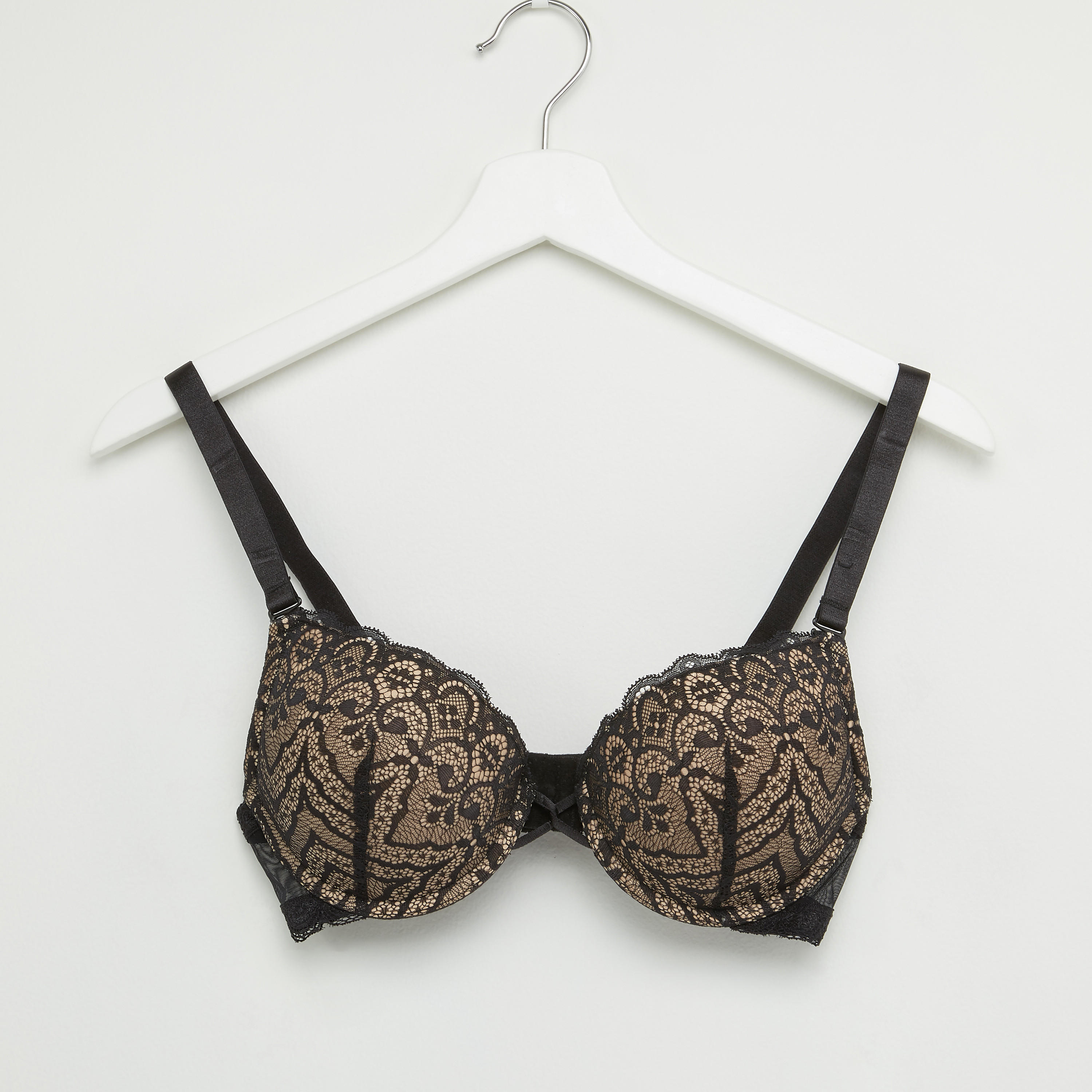 صدرية مبطّنة بتفاصيل دانتيل ومشبك إغلاق ناعم-women-clothing-lingerie-bras-image-1