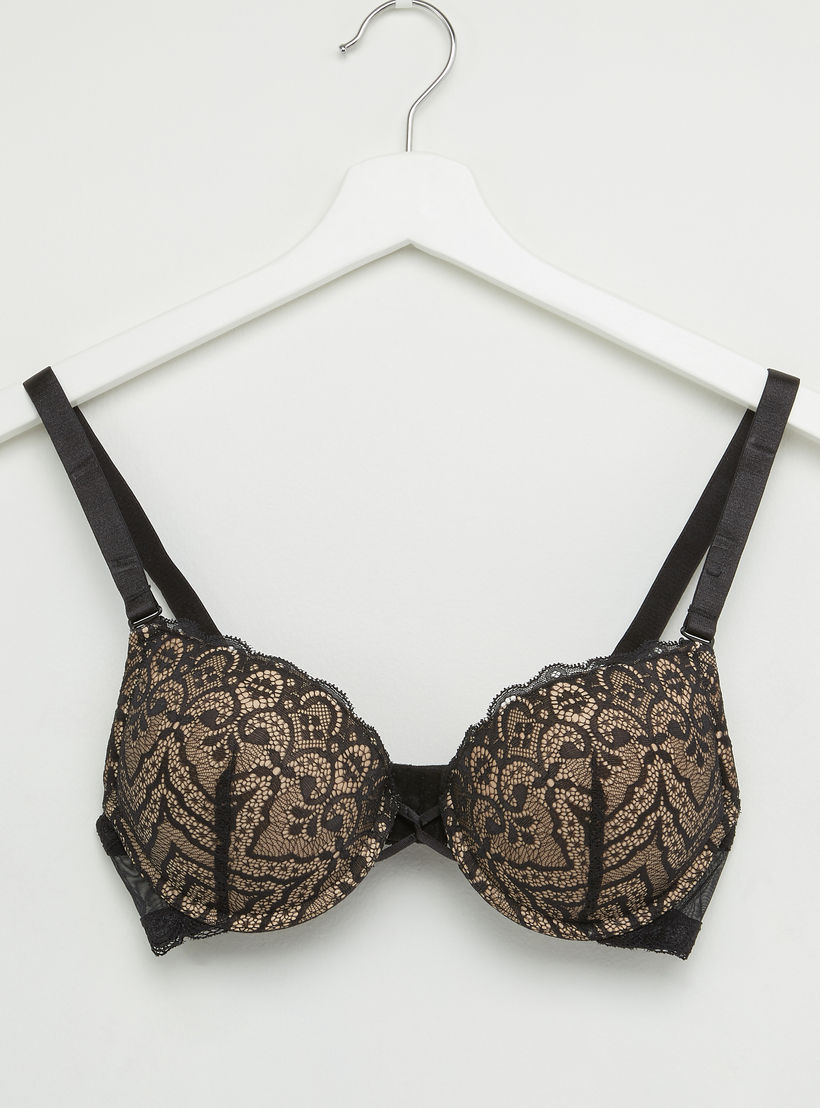 صدرية مبطّنة بتفاصيل دانتيل ومشبك إغلاق ناعم-women-clothing-lingerie-bras-image-1