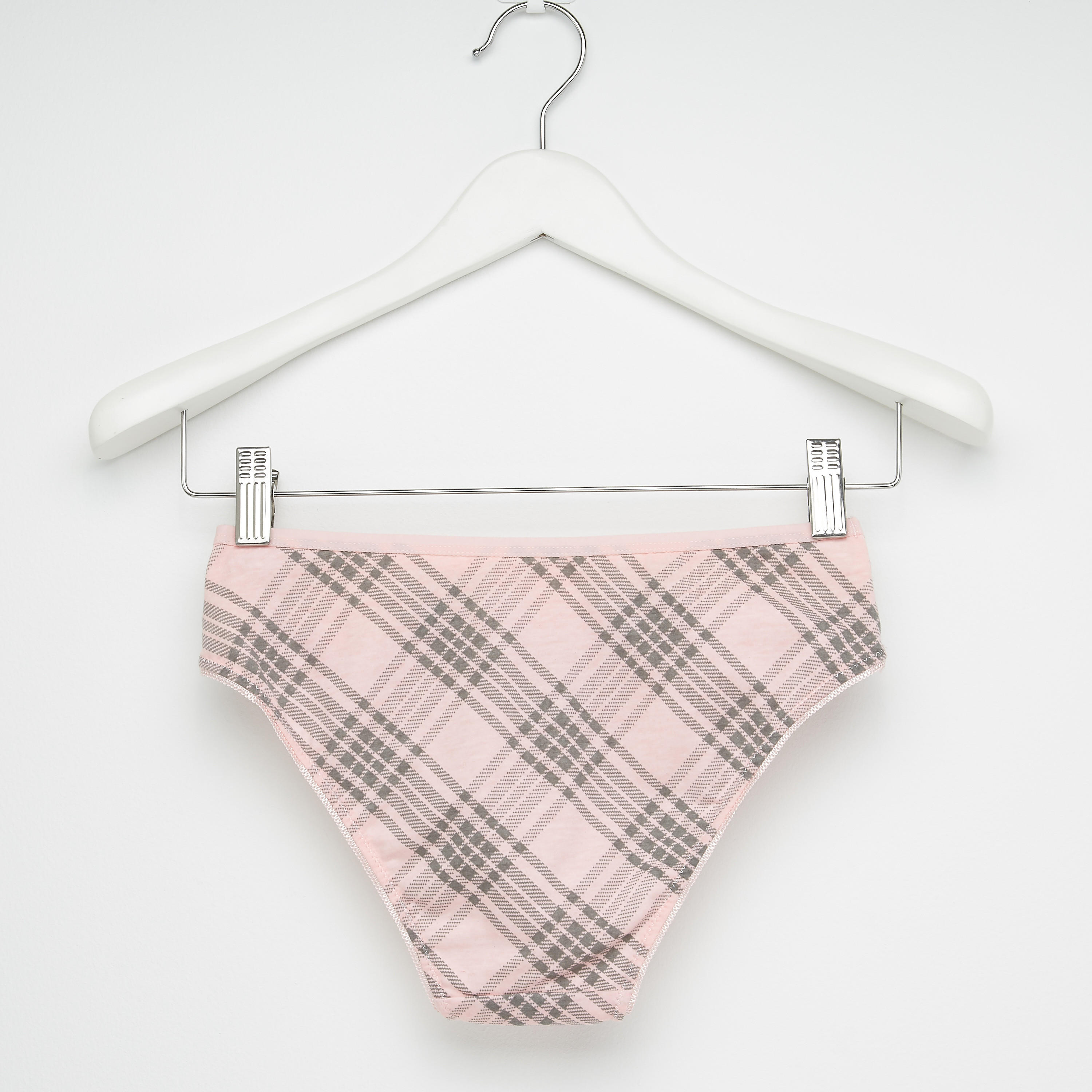 سراويل بيكيني كاروهات بخصر مطّاطي-women-clothing-lingerie-panties-image-2