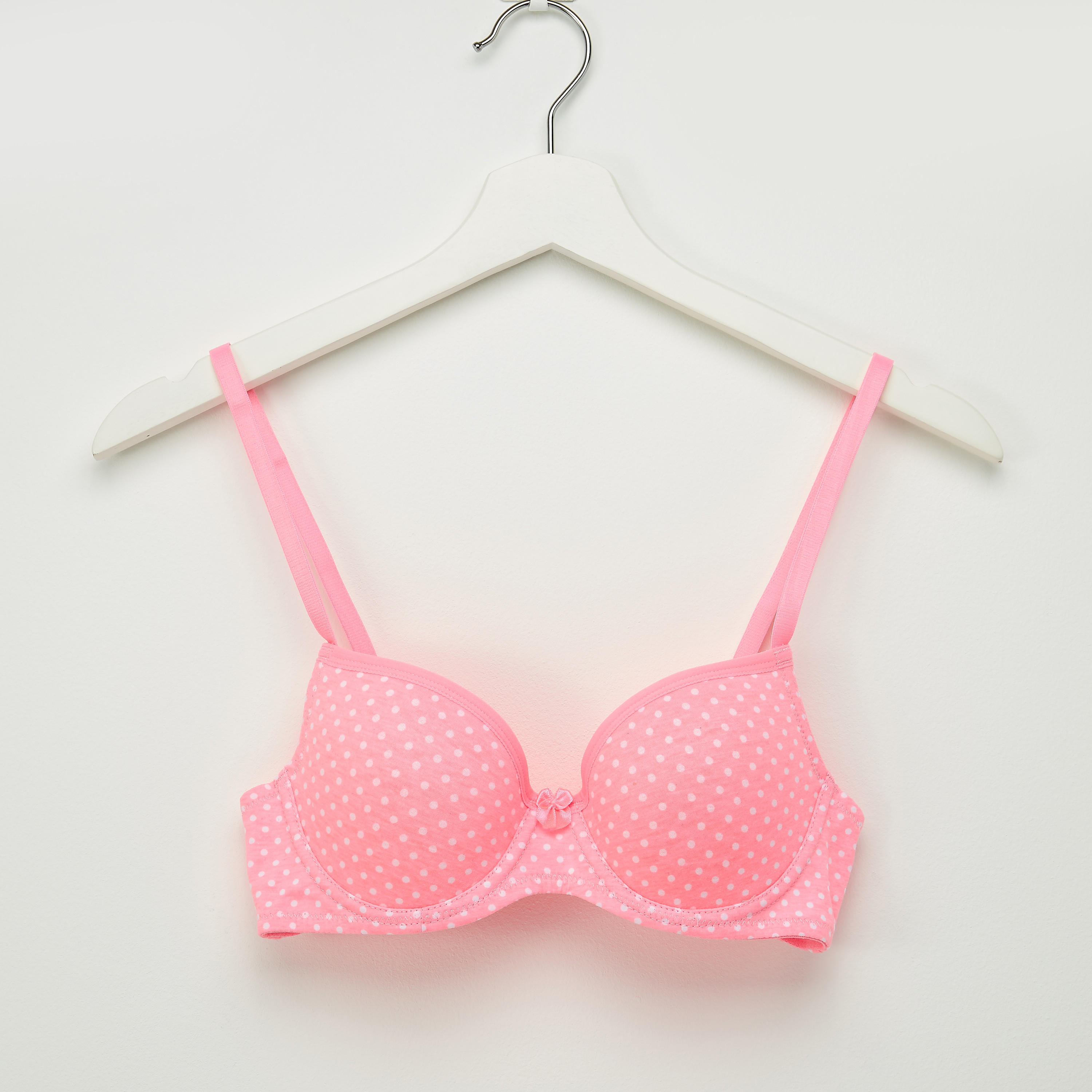 صدرية بمشبك إغلاق ناعم وطبعات منقّطة-women-clothing-lingerie-bras-image-1