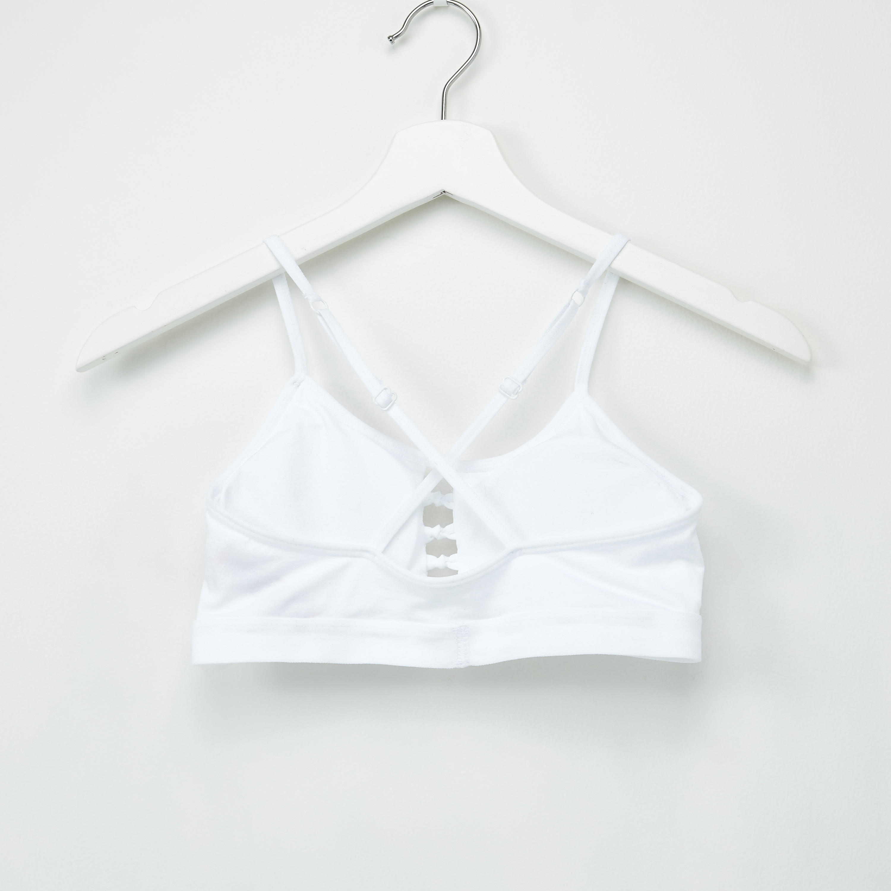 صدريّة تيشيرت بحمّالات متقاطعة وتفاصيل معقودة - طقم من قطعتين-women-clothing-lingerie-bras-image-3