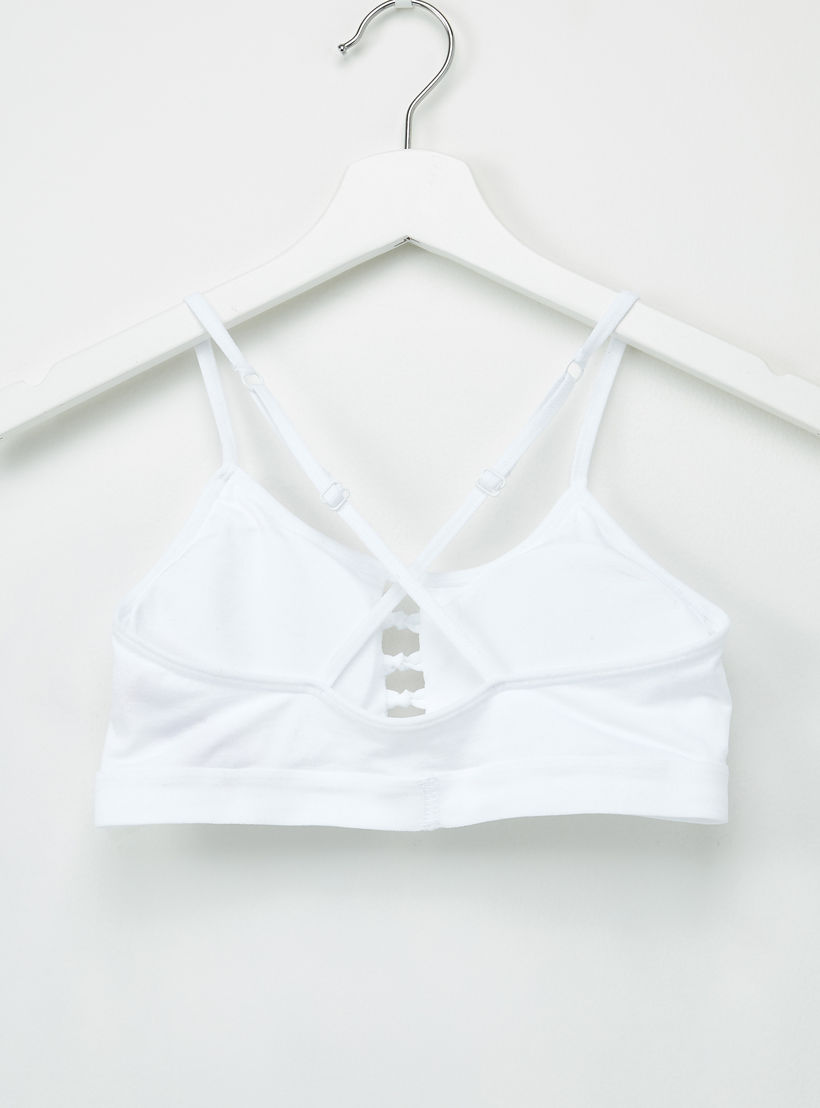 صدريّة تيشيرت بحمّالات متقاطعة وتفاصيل معقودة - طقم من قطعتين-women-clothing-lingerie-bras-image-3