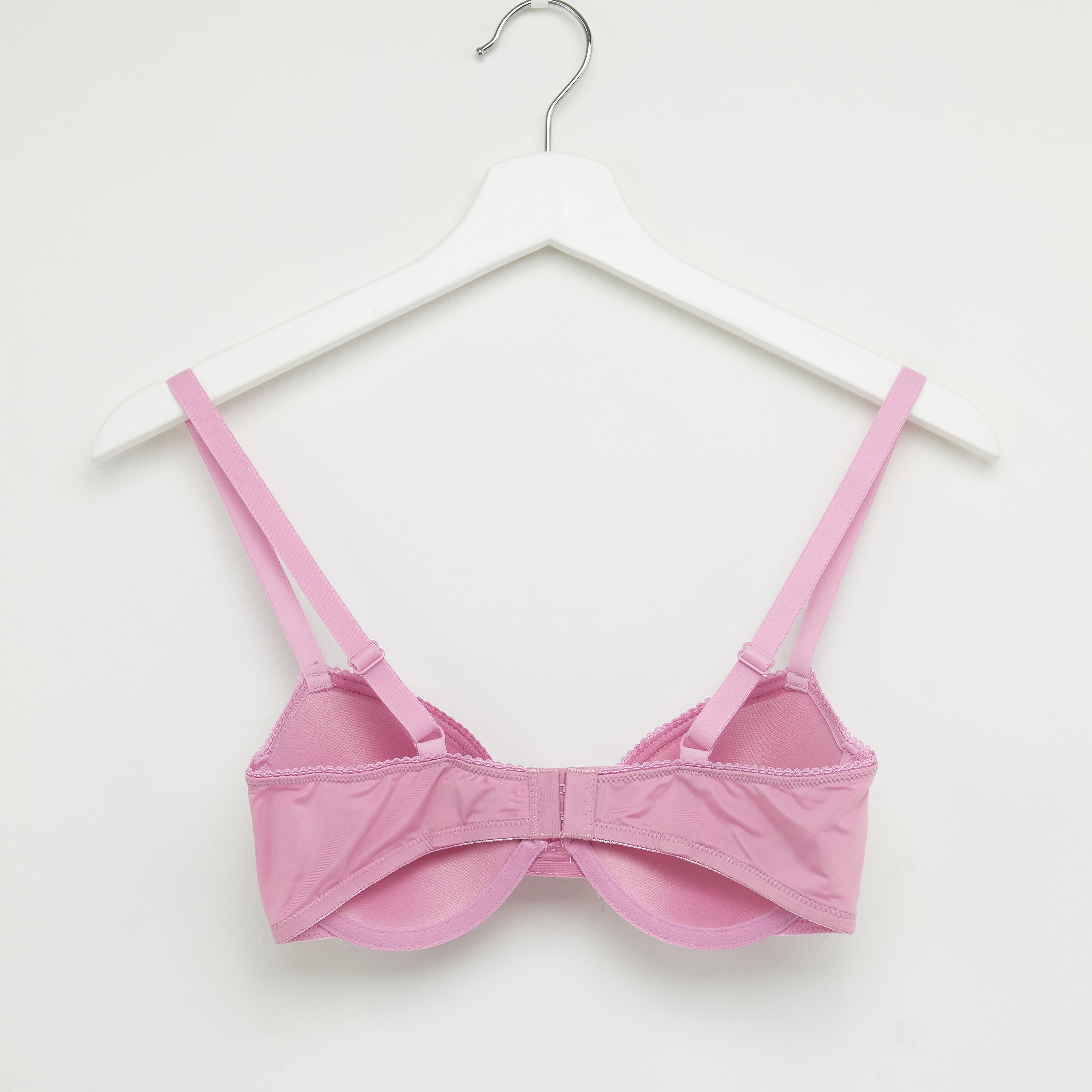 Padded Plunge Bra with Hook and Eye Closure-women-clothing-lingerie-bras-image-2