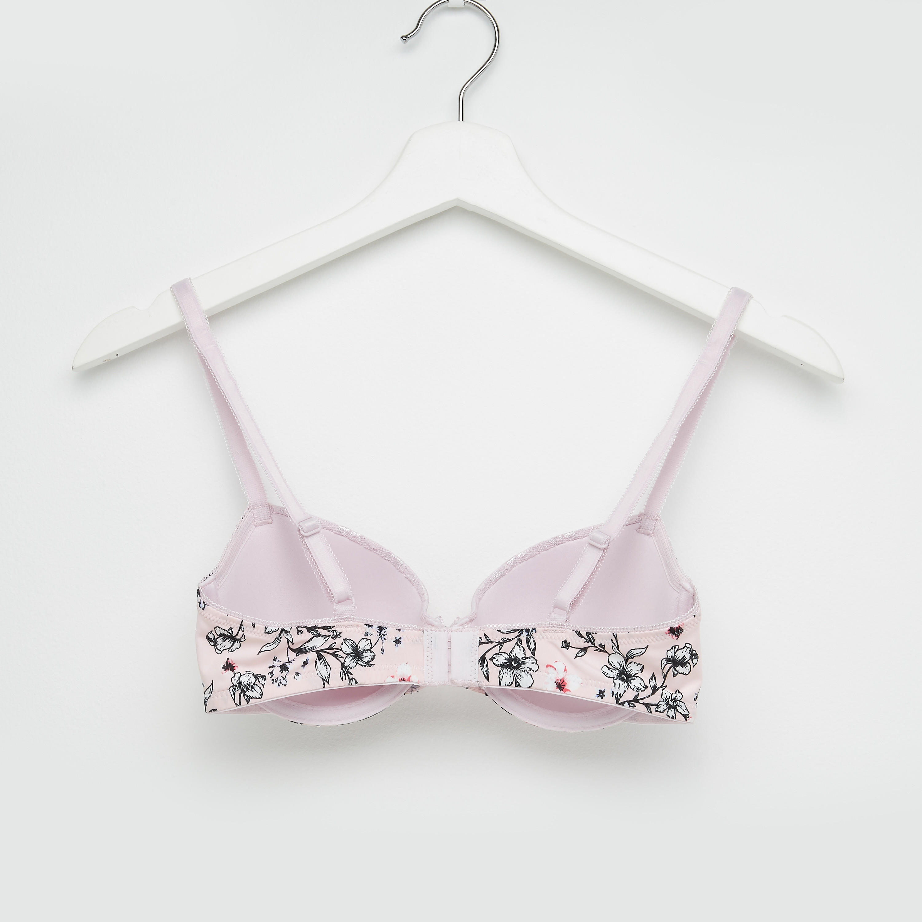 صدريّة مبطّنة بتفاصيل دانتيل ومشبك إغلاق ناعم وطبعات - طقم من قطعتين-women-clothing-lingerie-bras-image-3