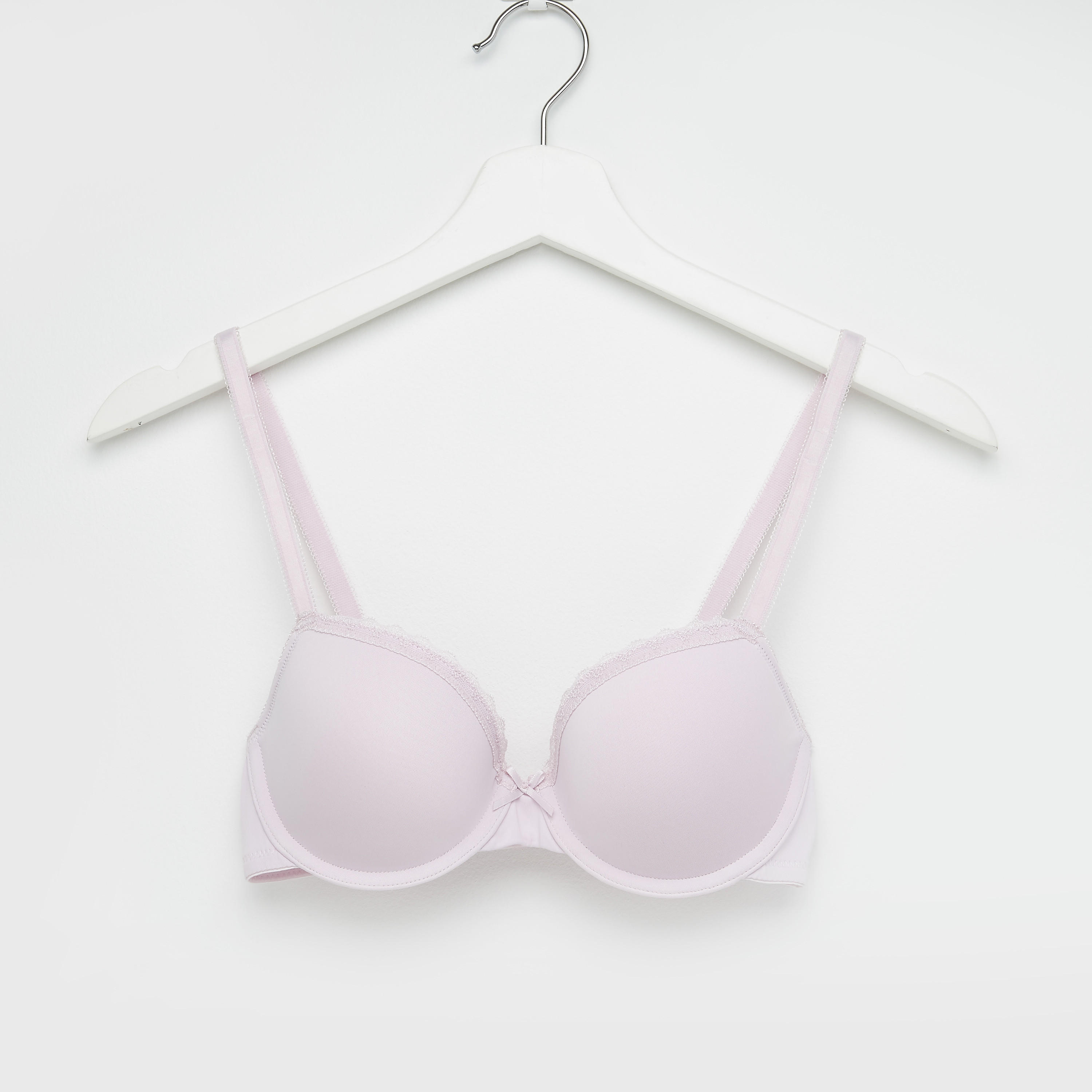 صدريّة مبطّنة بتفاصيل دانتيل ومشبك إغلاق ناعم وطبعات - طقم من قطعتين-women-clothing-lingerie-bras-image-4