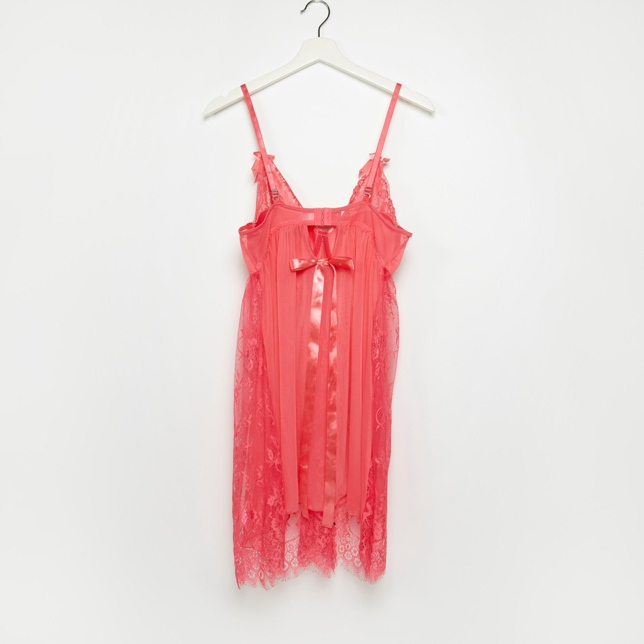 بيبي دول بياقة V وتفاصيل دانتيل مع ثونج-women-clothing-nightwear-pyjamas-longsets-image-4