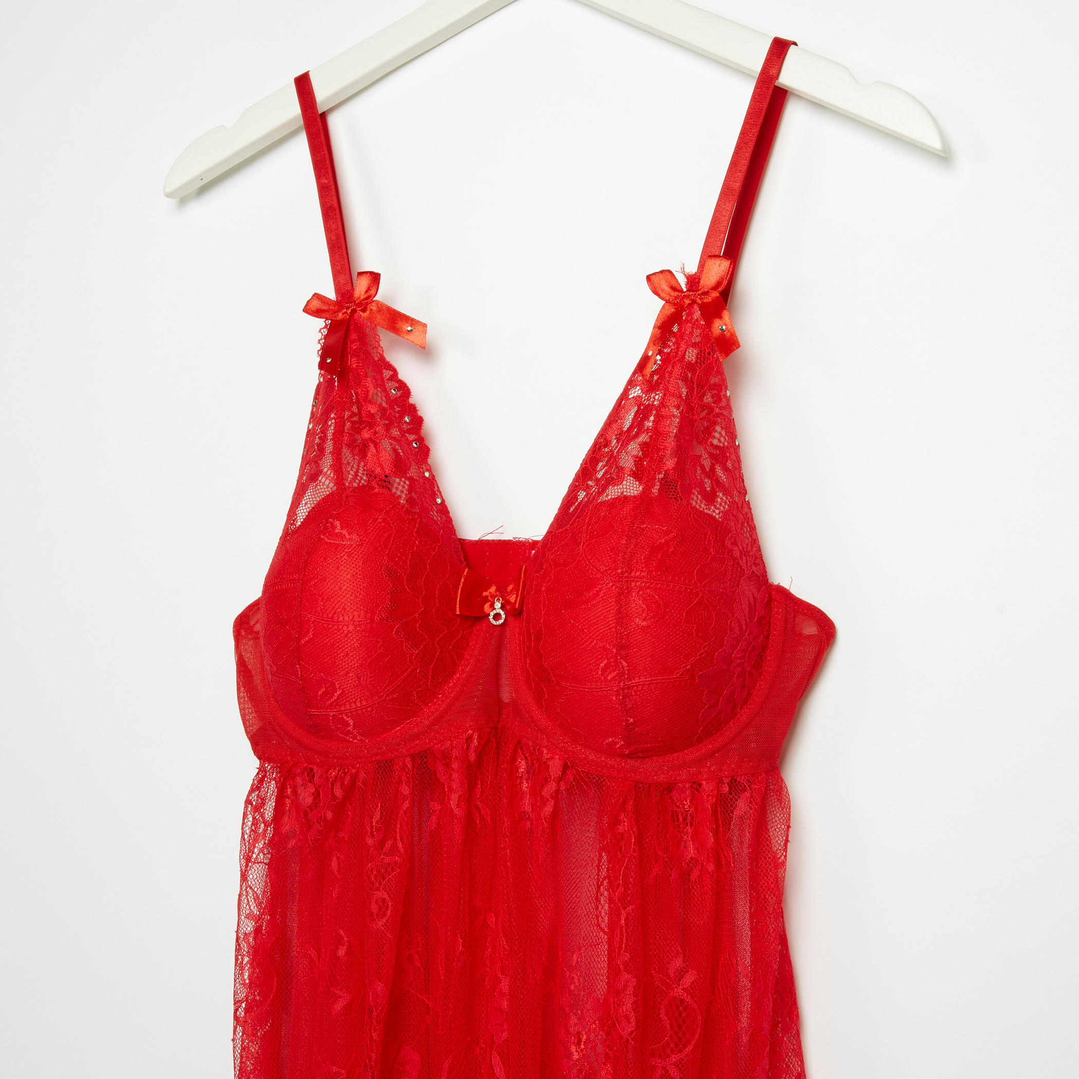 قميص نوم مبطّن بتفاصيل دانتيل وثونج-women-clothing-nightwear-pyjamas-longsets-image-3