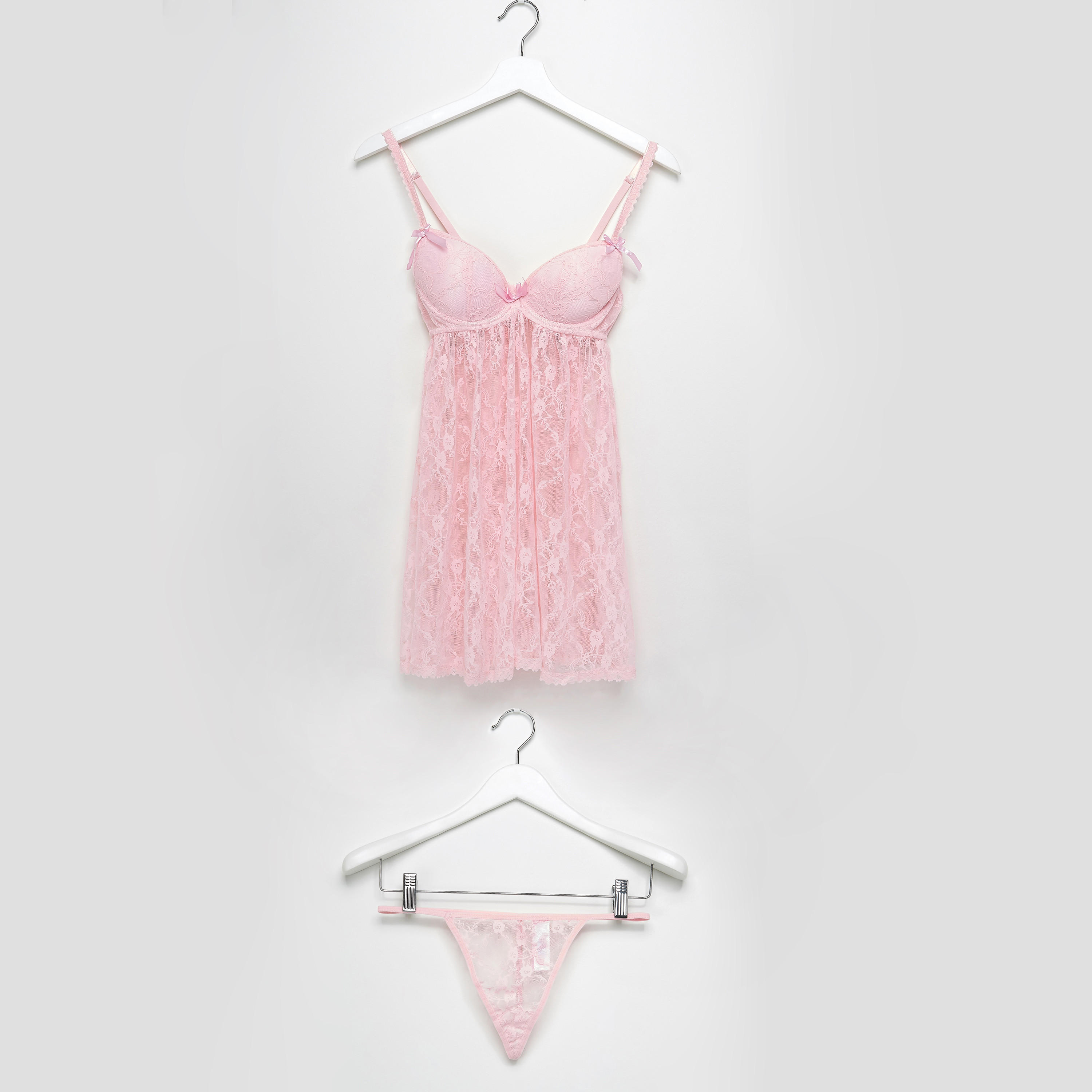 بيبي دول مبطّن بتفاصيل دانتيل مع ثونج-women-clothing-lingerie-babydollsandbodysuits-image-1