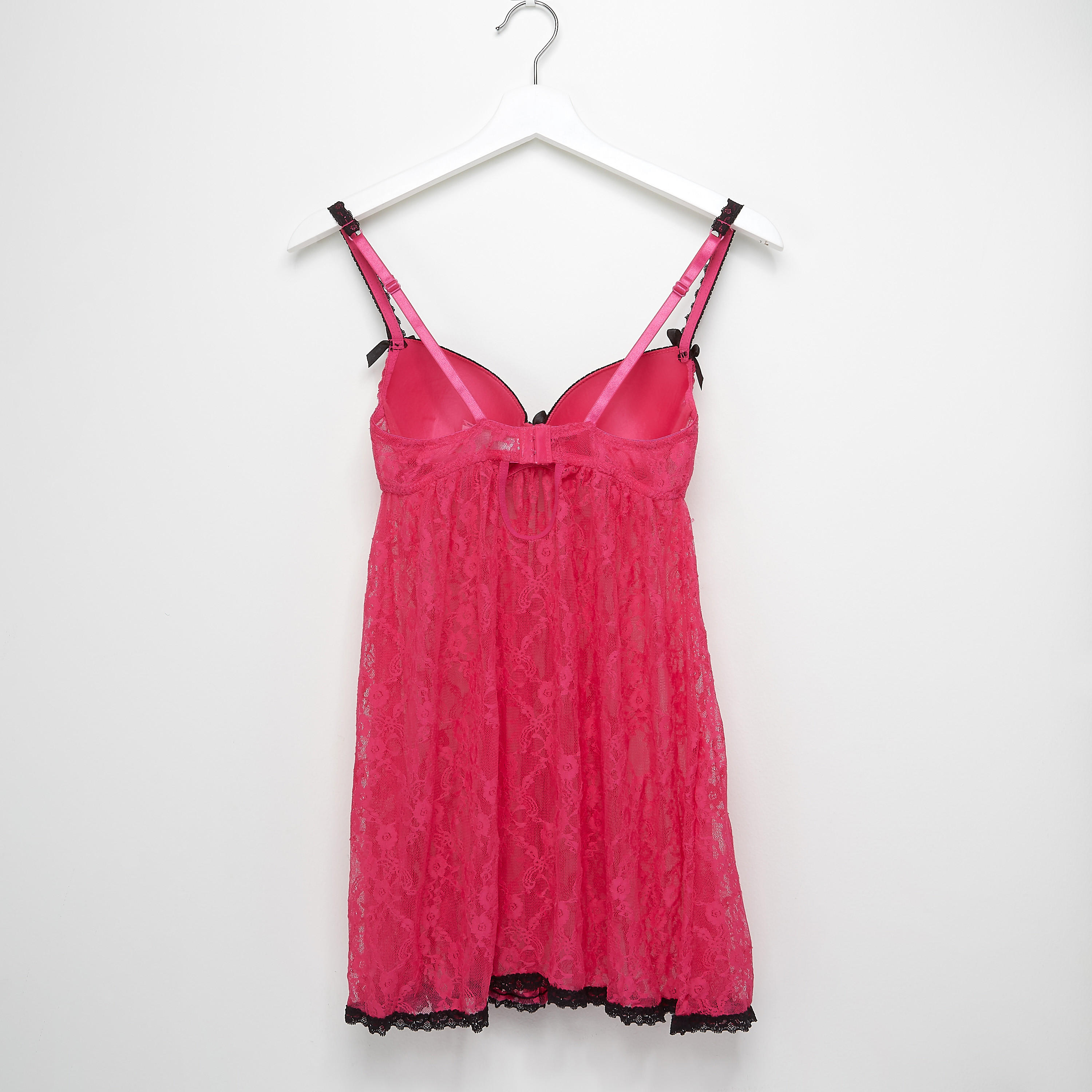 بيبي دول بتفاصيل دانتيل مع ثونج-women-clothing-nightwear-pyjamas-longsets-image-3