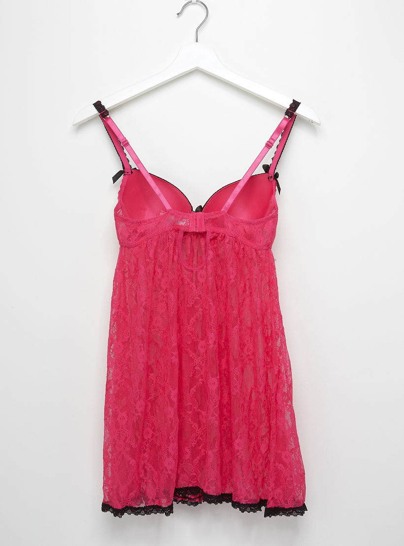 بيبي دول بتفاصيل دانتيل مع ثونج-women-clothing-nightwear-pyjamas-longsets-image-3
