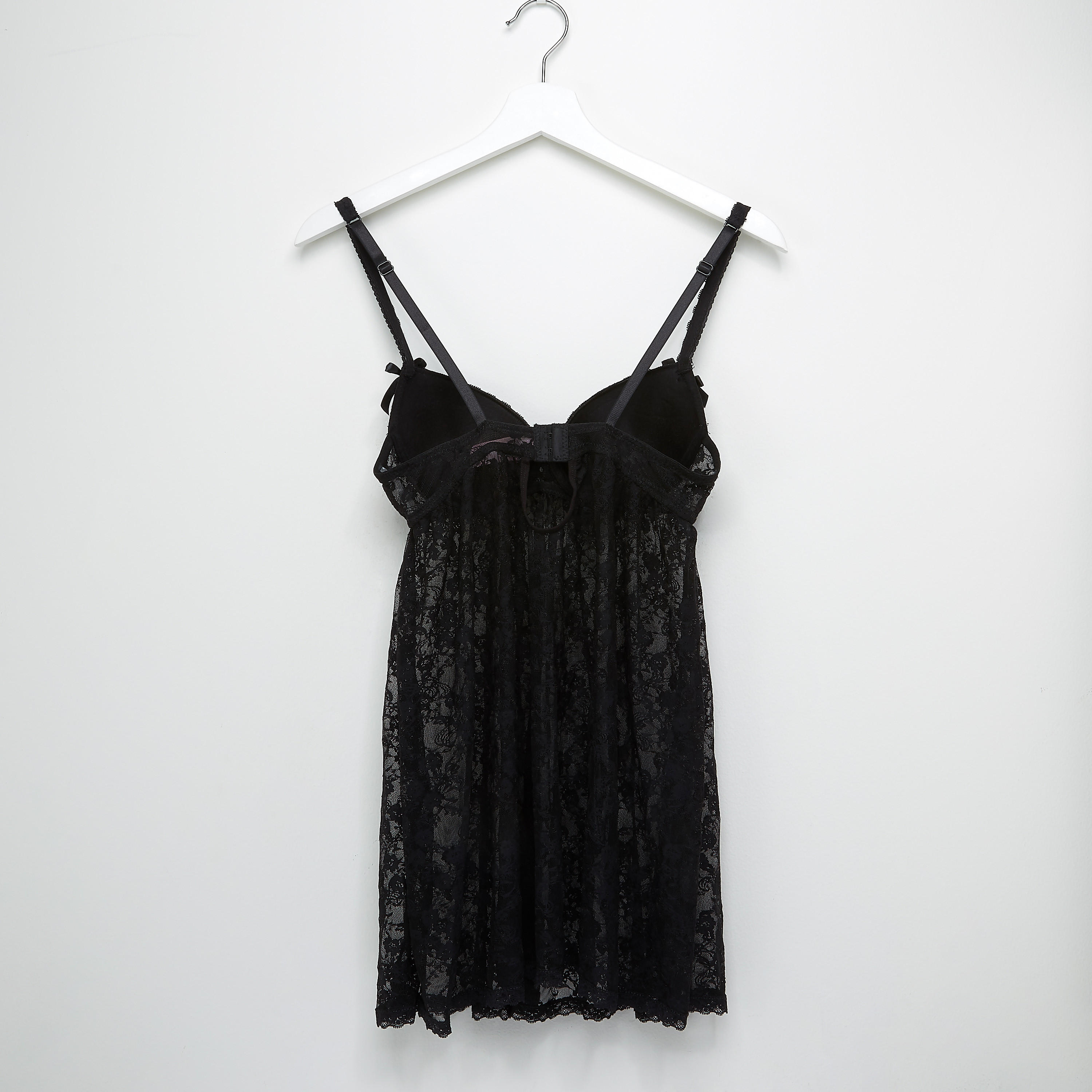 بيبي دول مبطّن بتفاصيل دانتيل مع ثونج-women-clothing-nightwear-pyjamas-longsets-image-3