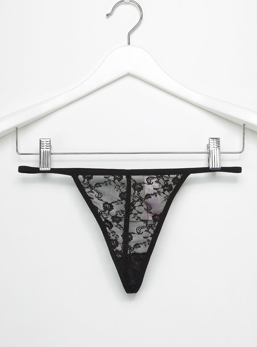 بيبي دول مبطّن بتفاصيل دانتيل مع ثونج-women-clothing-nightwear-pyjamas-longsets-image-4