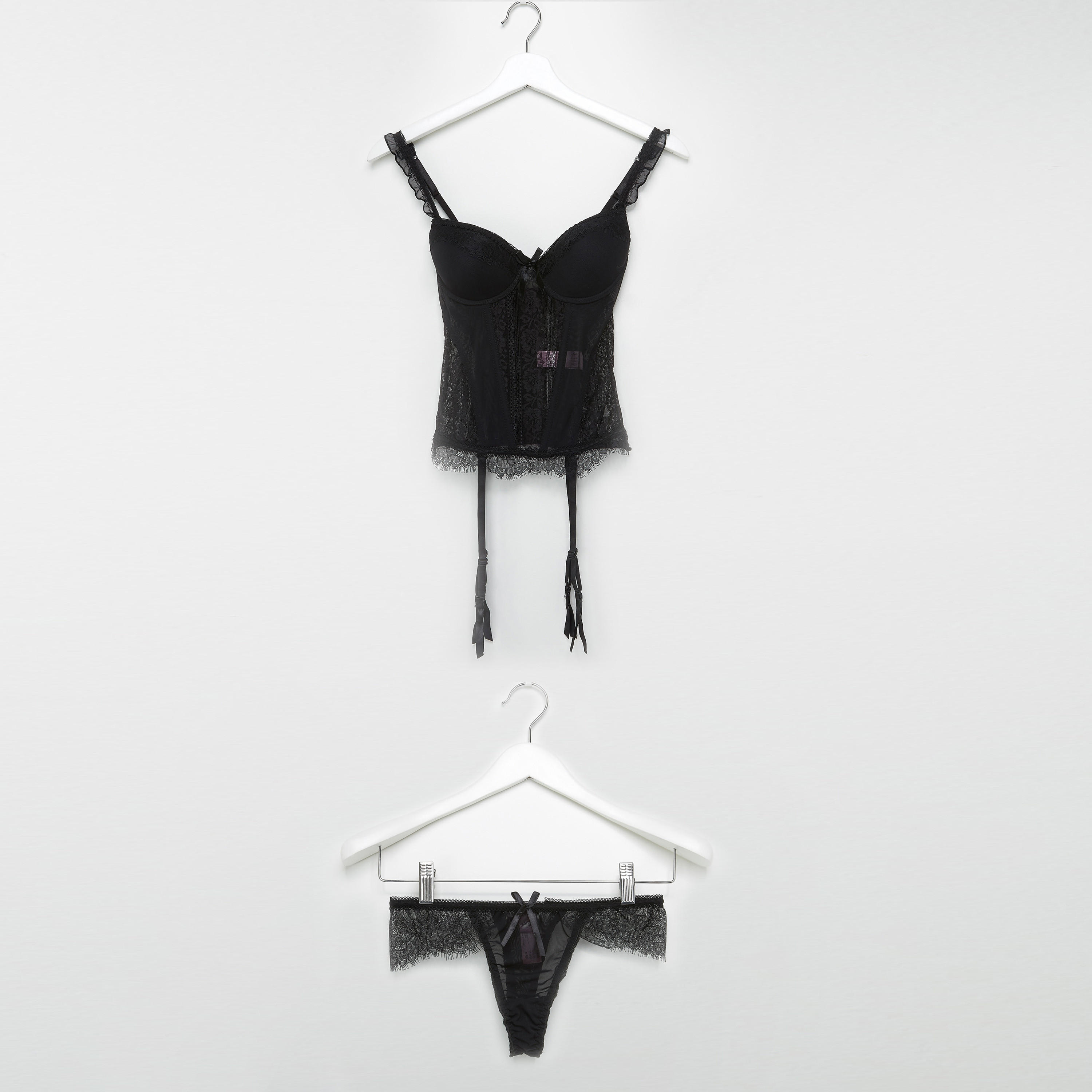 Padded Lace Detail Top with Suspenders and Thongs-women-clothing-nightwear-pyjamas-longsets-image-1