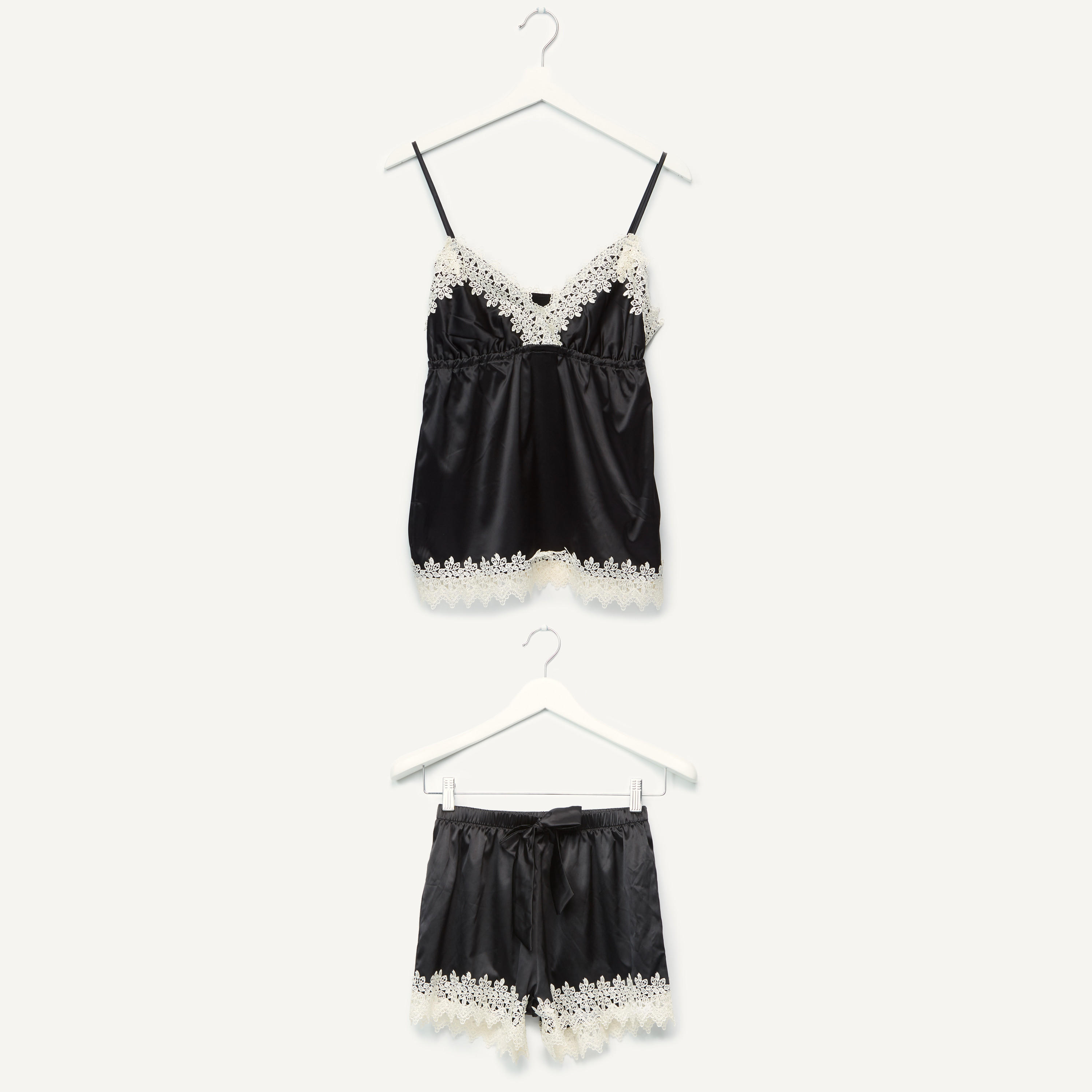 Lace Detail Sleeveless Top with Shorts-women-clothing-nightwear-pyjamas-longsets-image-1