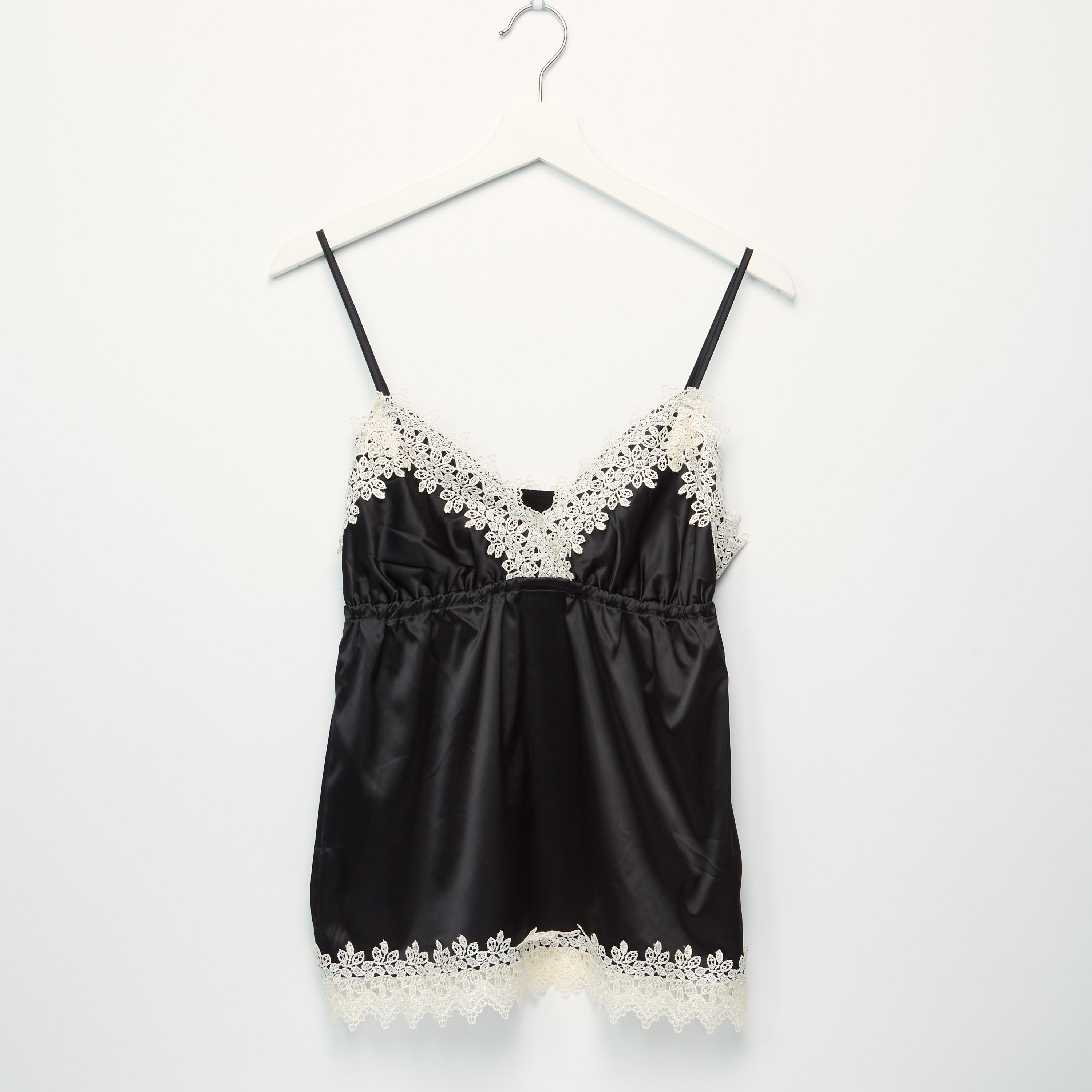 Lace Detail Sleeveless Top with Shorts-women-clothing-nightwear-pyjamas-longsets-image-2