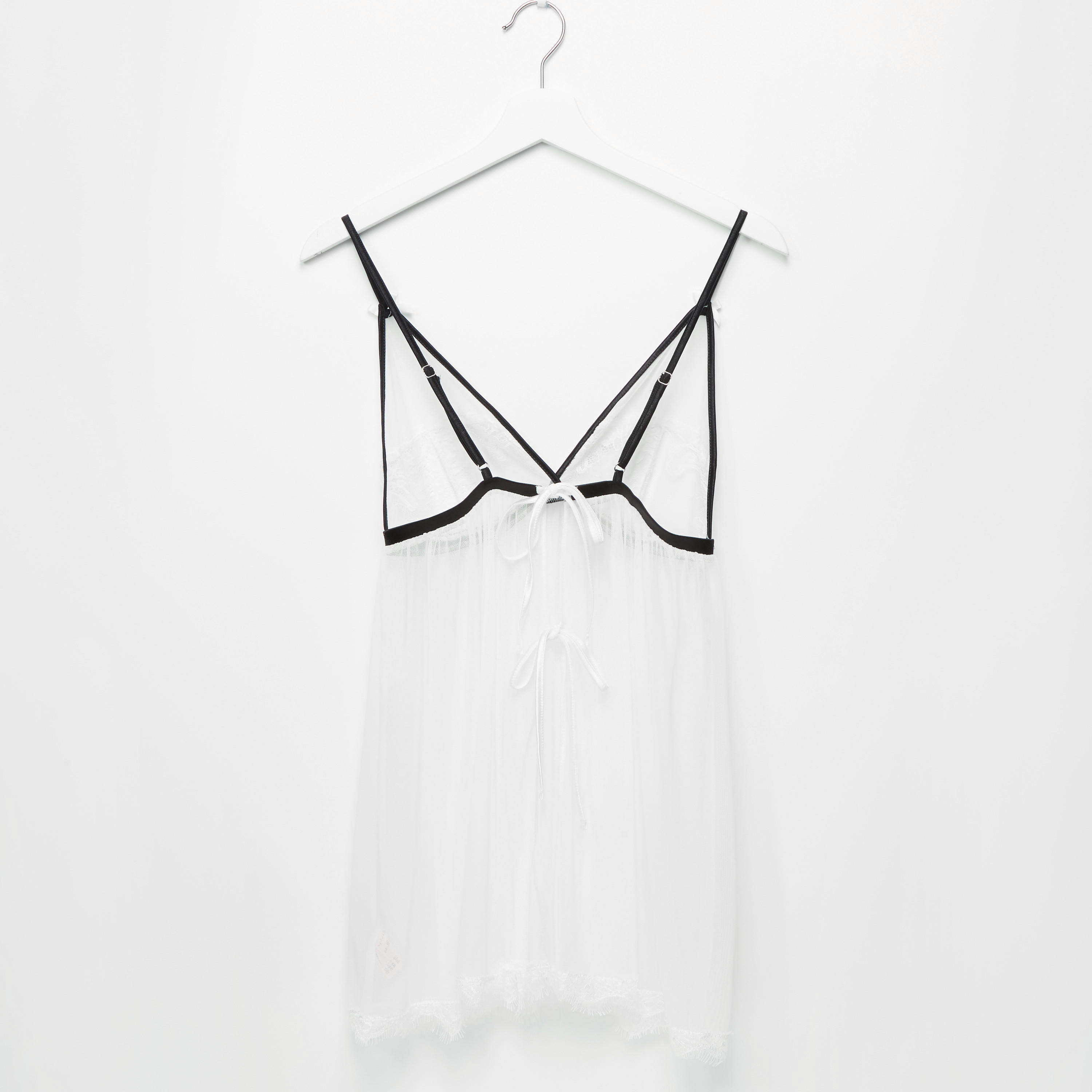 قميص نوم بيبي دول بياقة V وتفاصيل دانتيل مع ثونج-women-clothing-nightwear-pyjamas-longsets-image-3