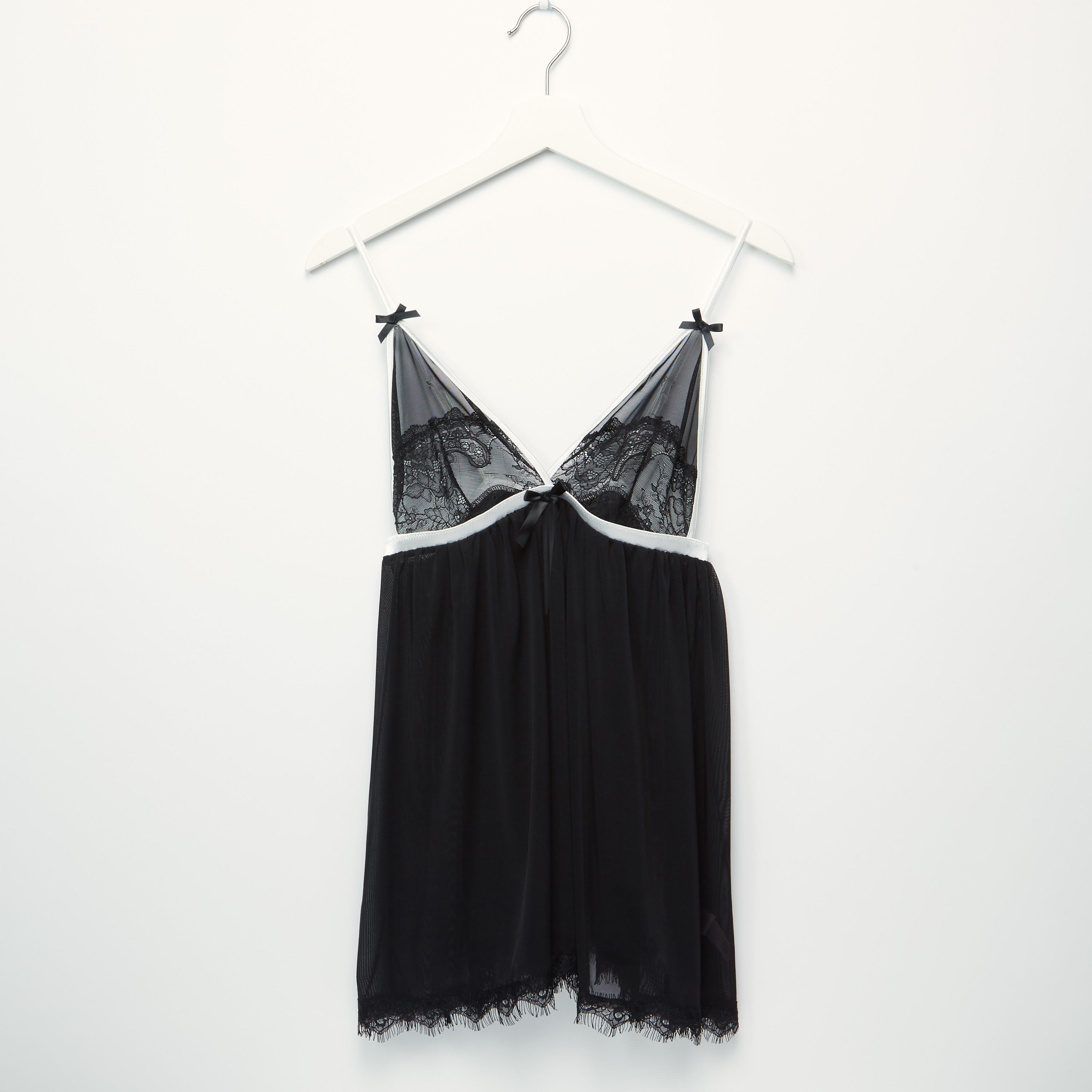 قميص نوم بيبي دول بتفاصيل دانتيل مع ثونج-women-clothing-nightwear-pyjamas-longsets-image-2