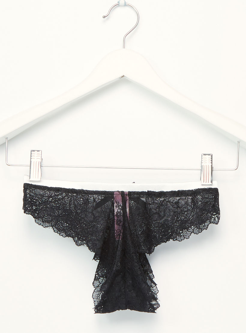 قميص نوم بيبي دول بتفاصيل دانتيل مع ثونج-women-clothing-nightwear-pyjamas-longsets-image-5